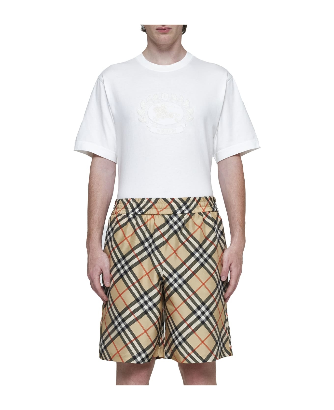 Check Print Silk Shorts - 3