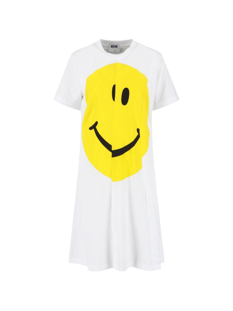 Smiley print A-line midi dress 1