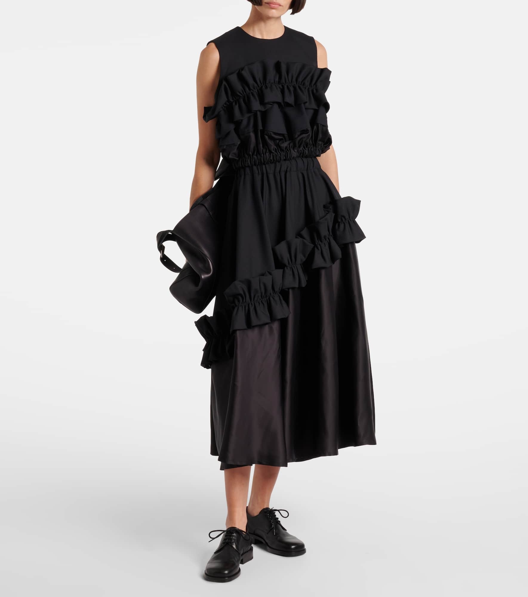 Ruffled wool midi skirt - 2