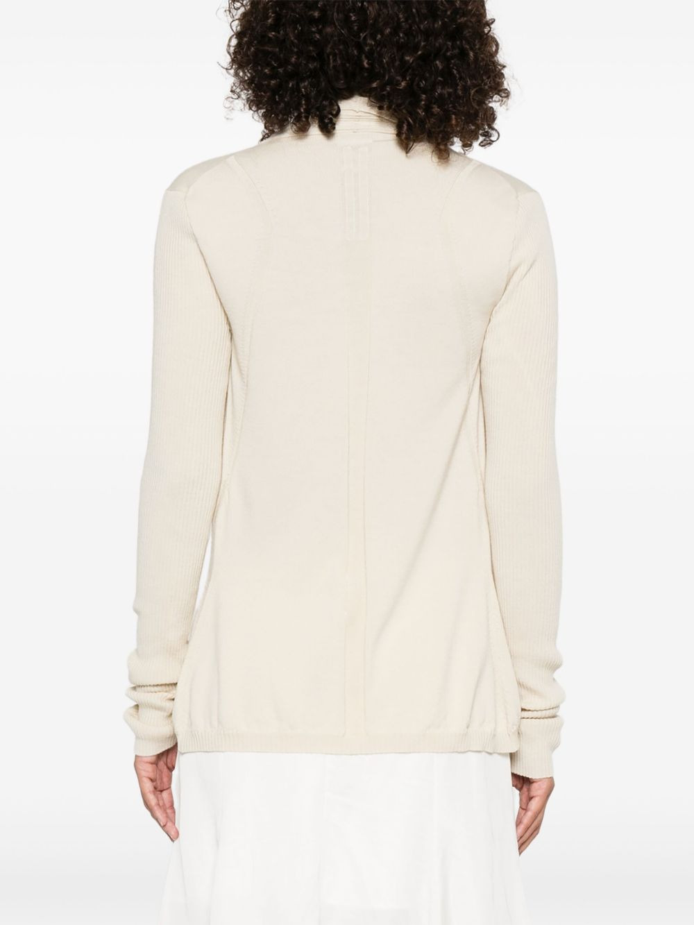 ribbed open-front cardigan - 4