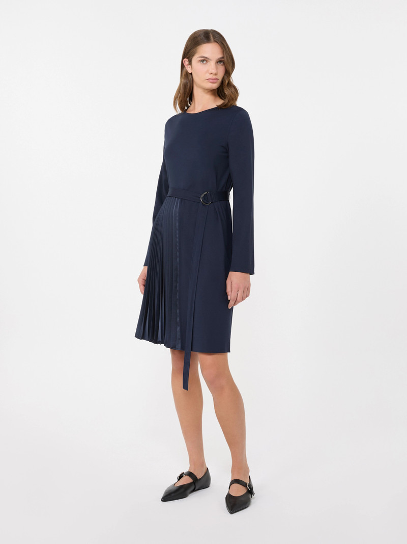 TALAMO Milano-knit jersey dress - NAVY 3