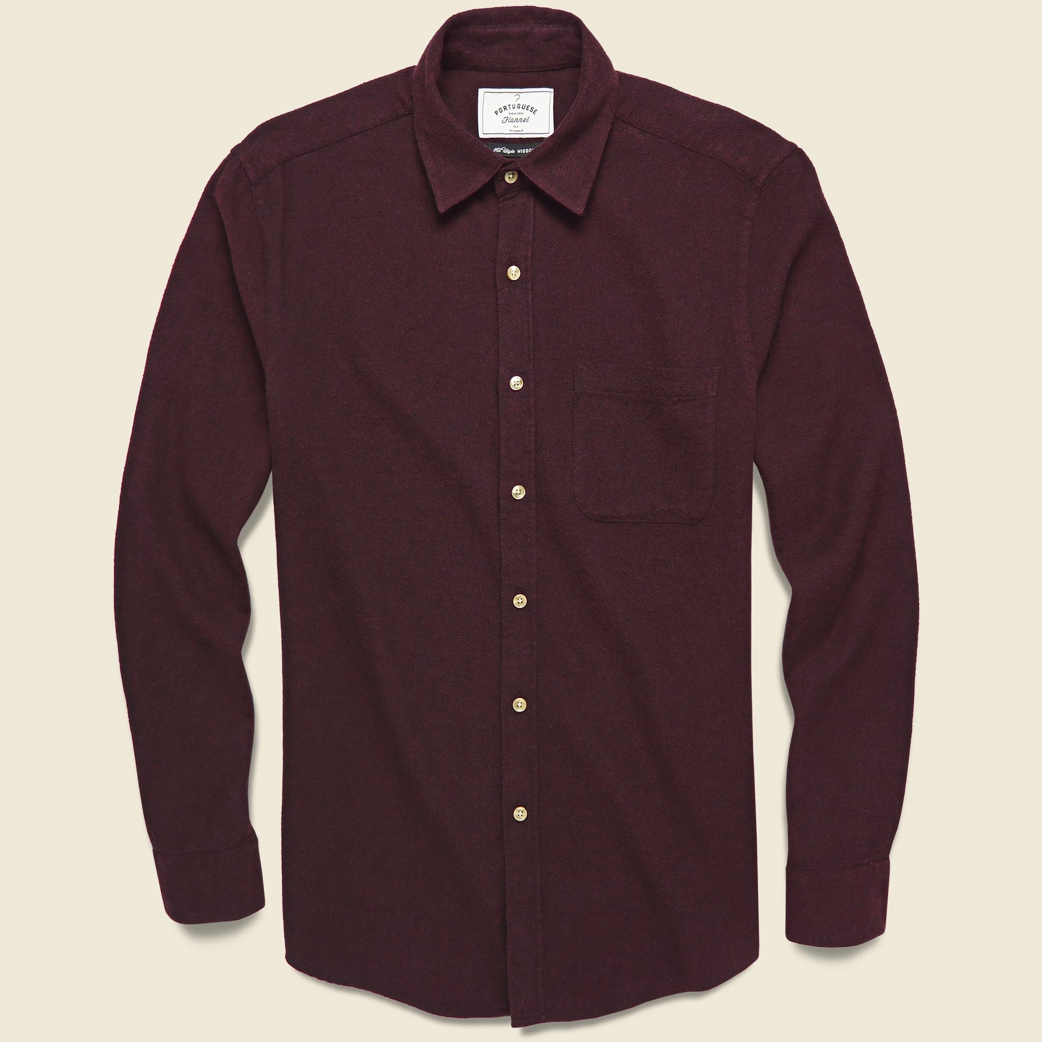 Flannel Teca Shirt - Bordeaux - 1