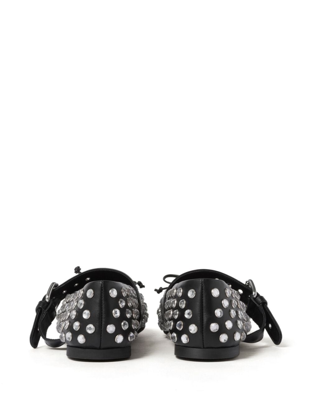 studded leather ballerina shoes - 3
