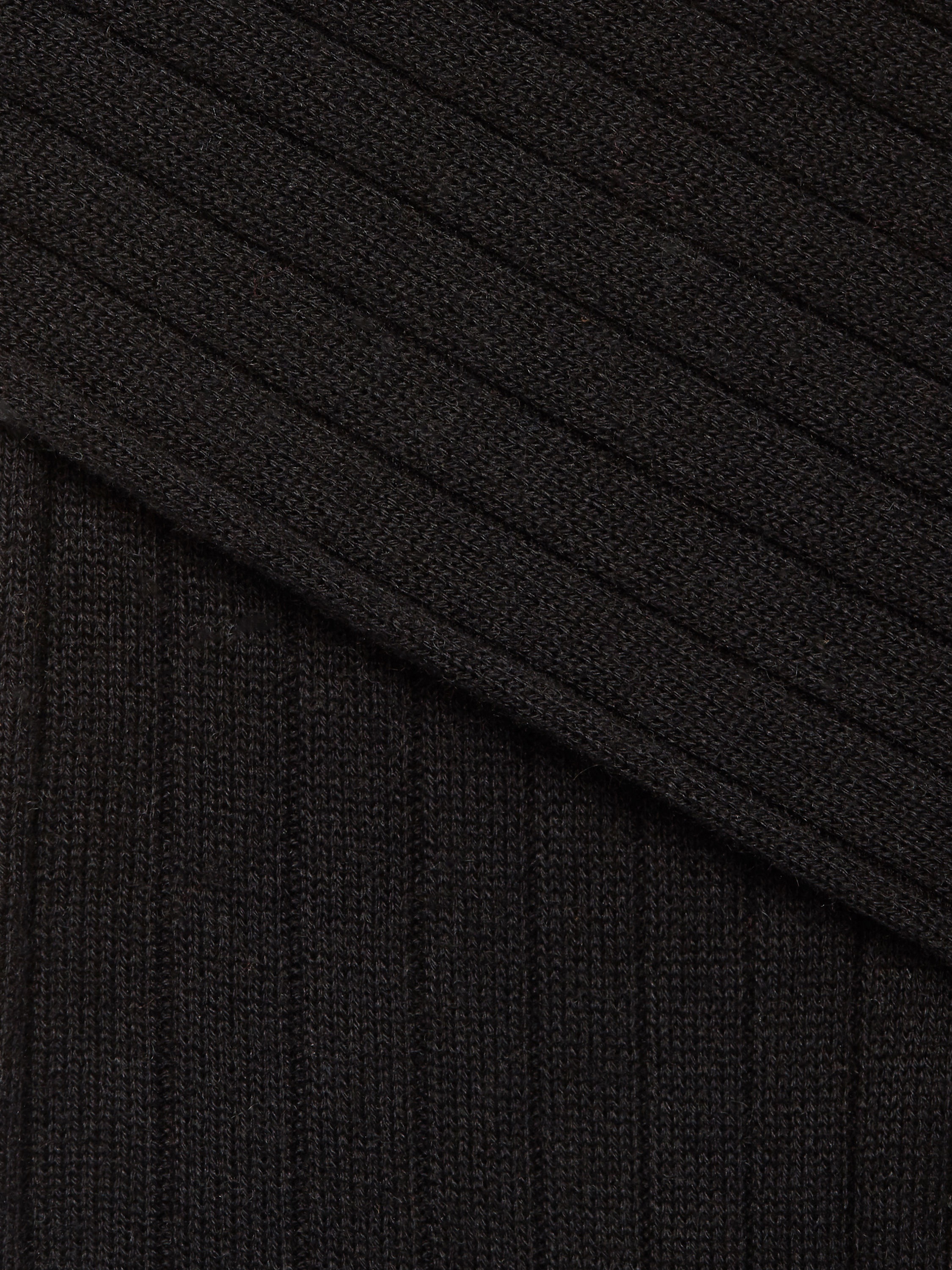 BLACK COTTON CASHMERE AND SILK SOCKS - 2