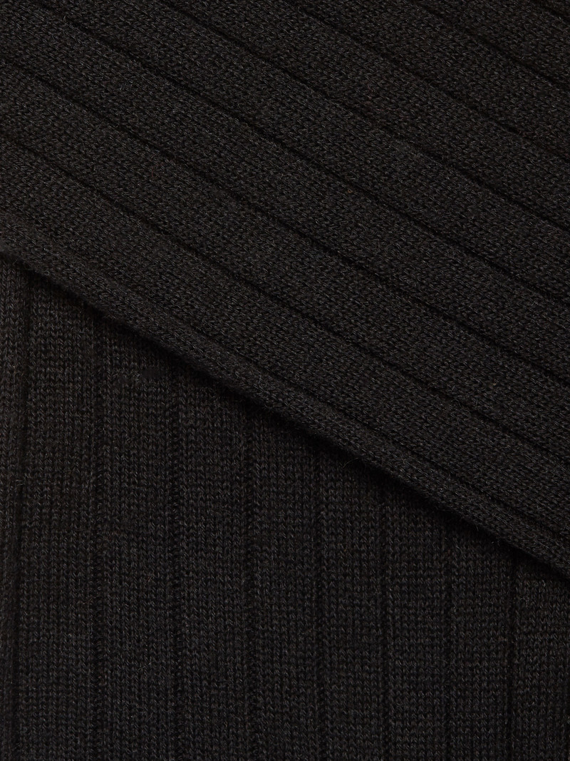 ZEGNA BLACK COTTON CASHMERE AND SILK SOCKS outlook