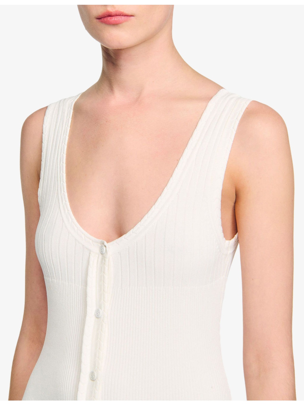 Scoop-Neck Ribbed Knitted Maxi Dress - 5