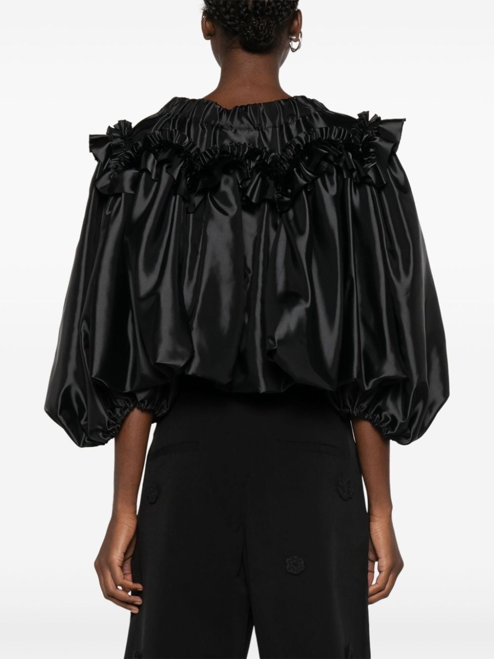 ruffled satin blouse - 4