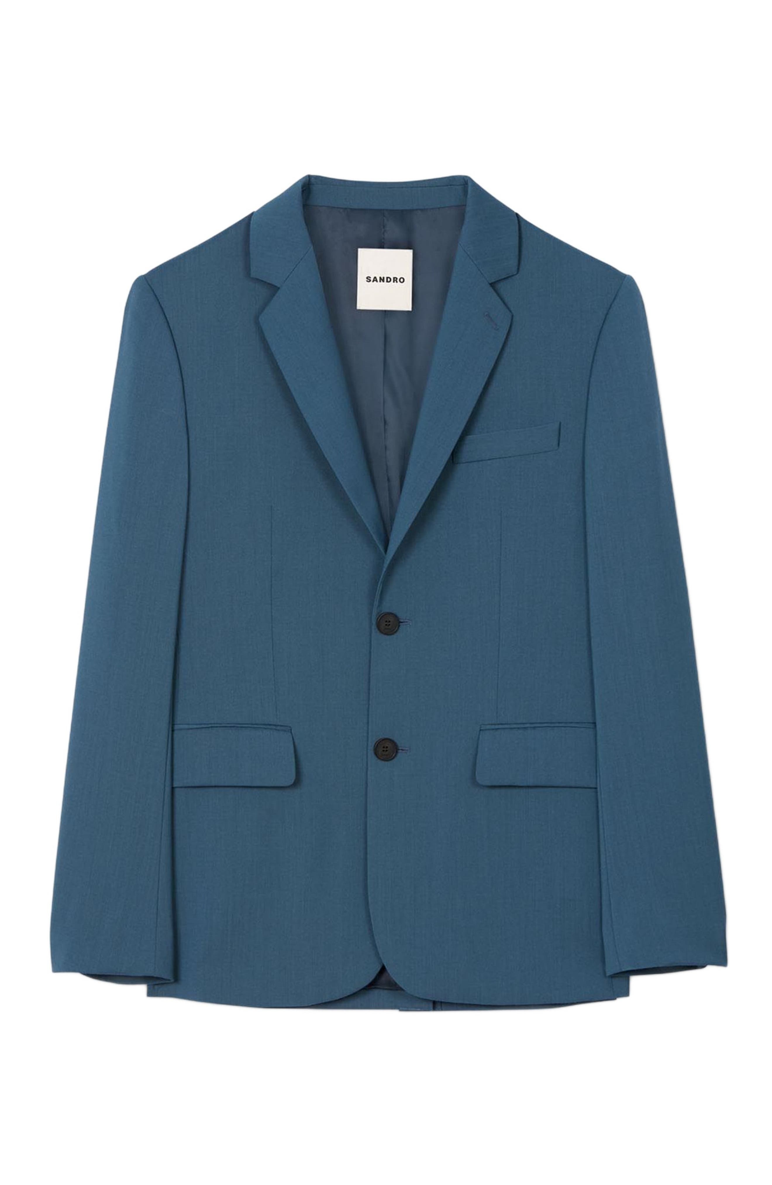 SANDRO Wool suit jacket in Thunderstorm Blue at Nordstrom - 5