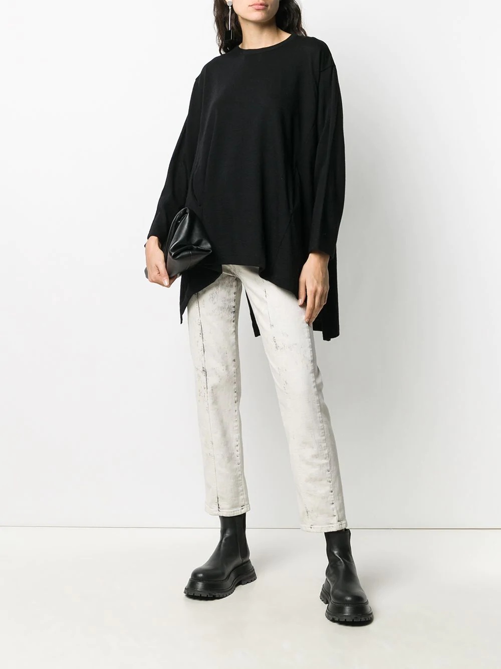 draped wool jumper - 2