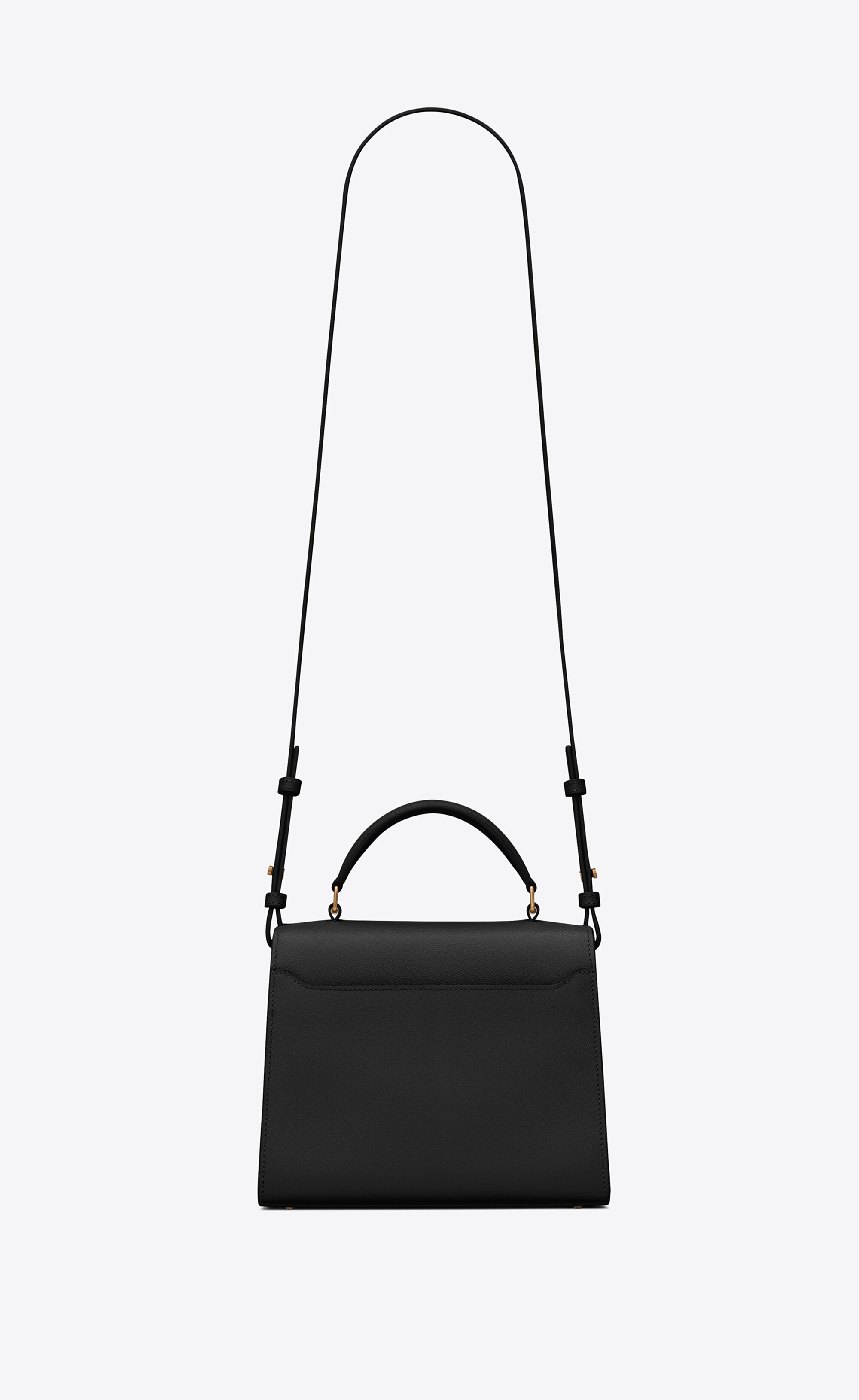cassandra mini top handle bag in grain de poudre embossed leather - 3