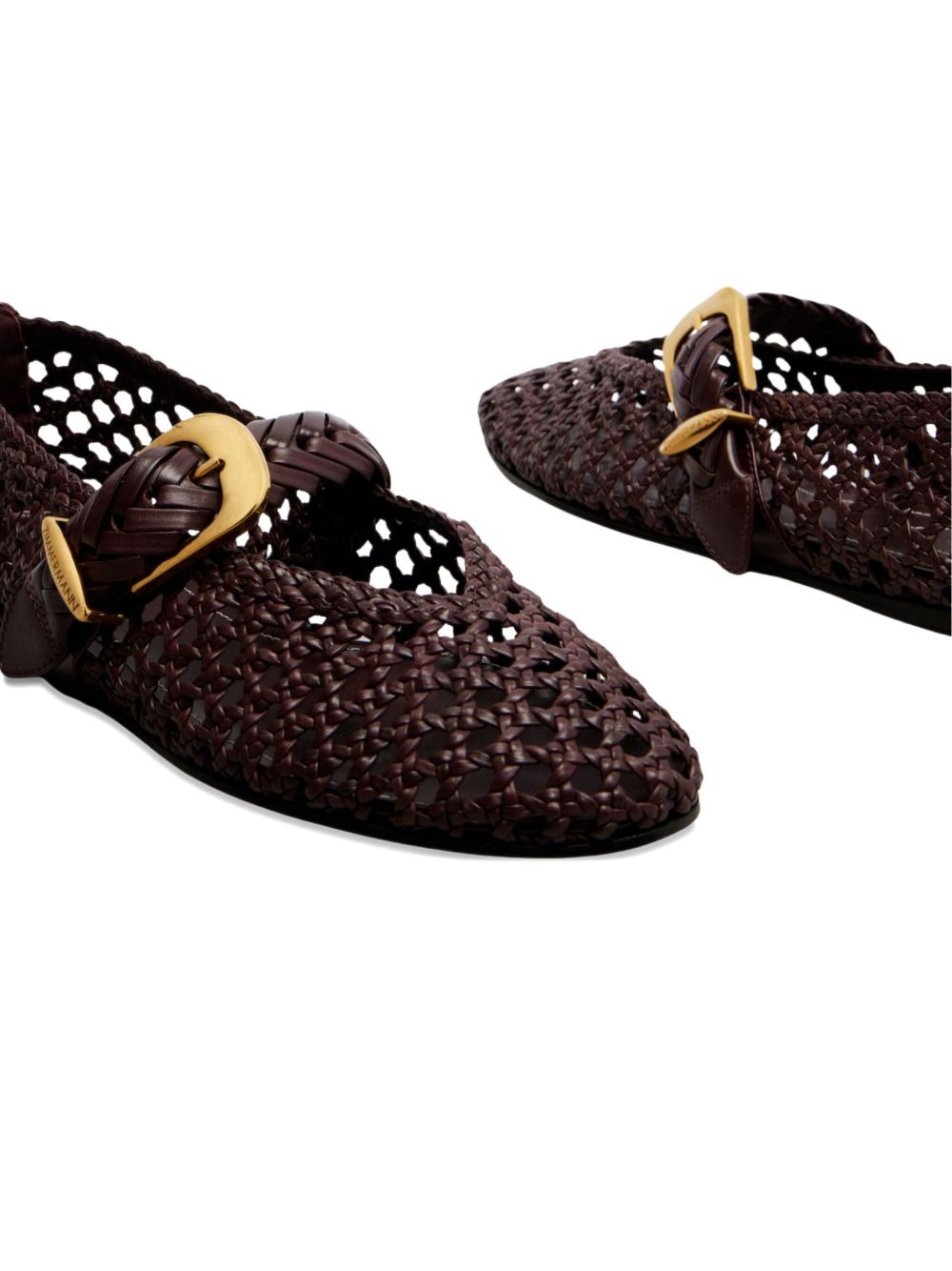 Helix woven buckle ballet flats - 5