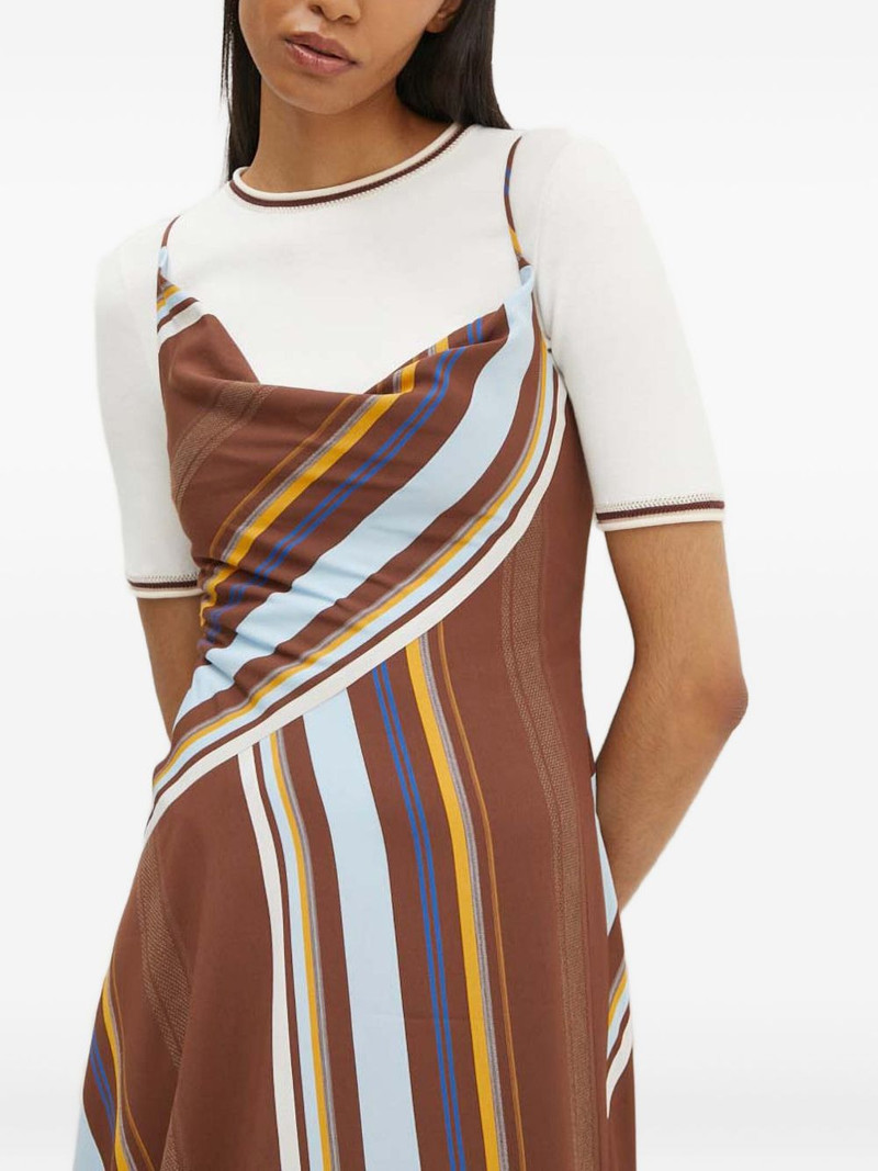 Lauren cowl-neck striped dress 5