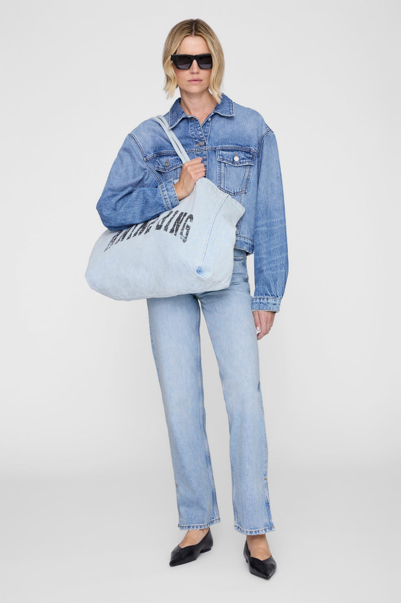 ANINE BING Leo Denim Tote - Lucid Blue outlook
