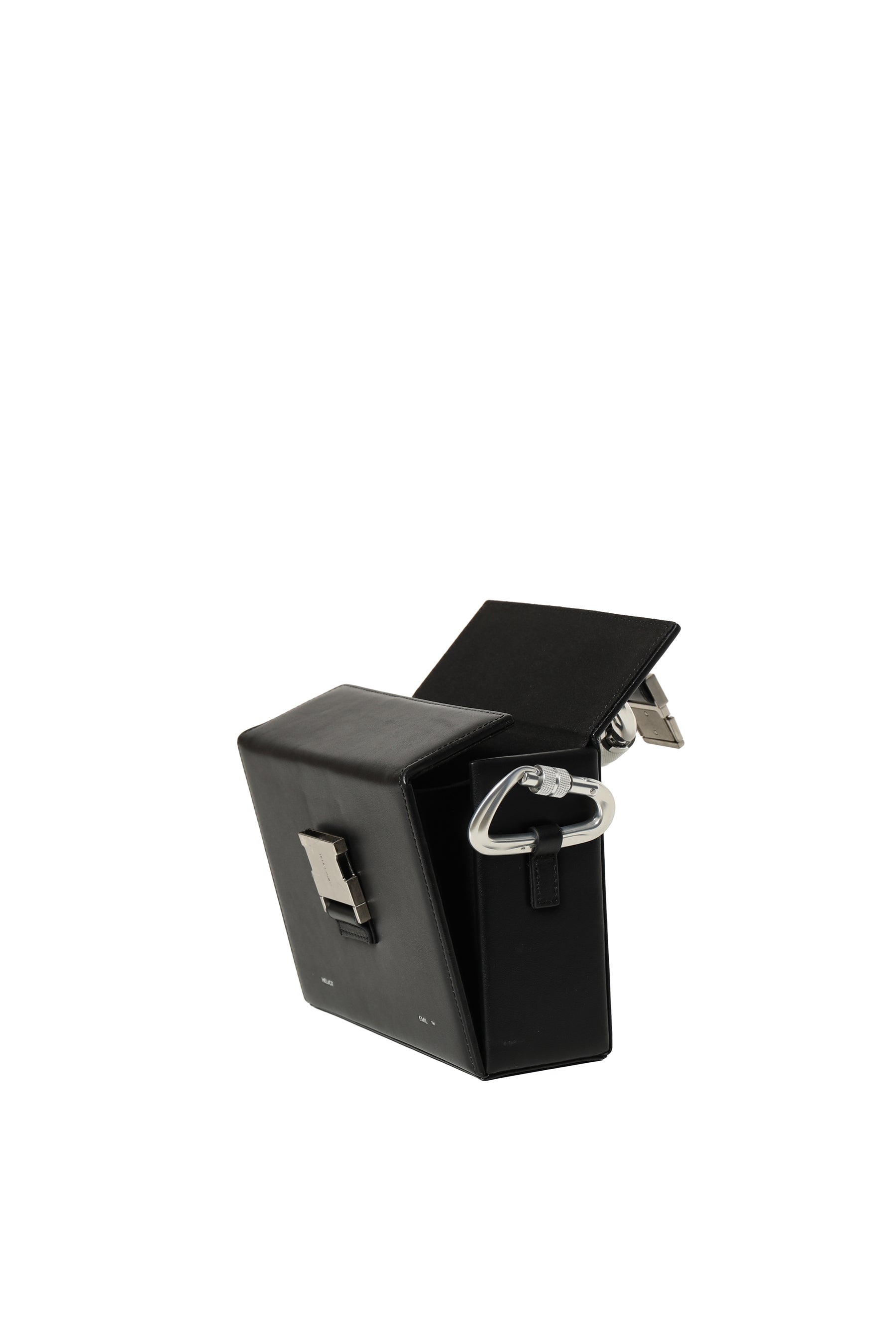 LEATHER CARABINER BOX BAG / BLK - 5