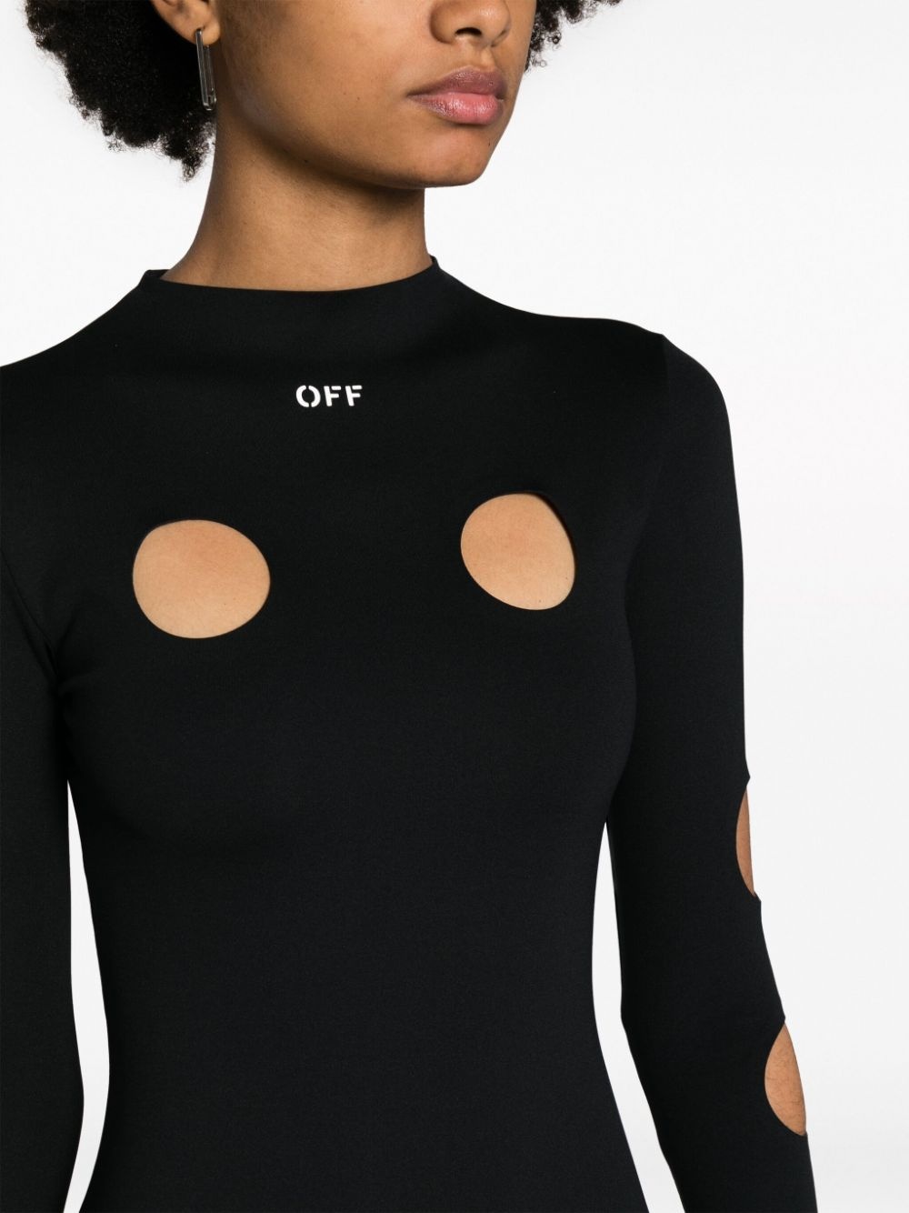 cut-out long-sleeve minidress - 5