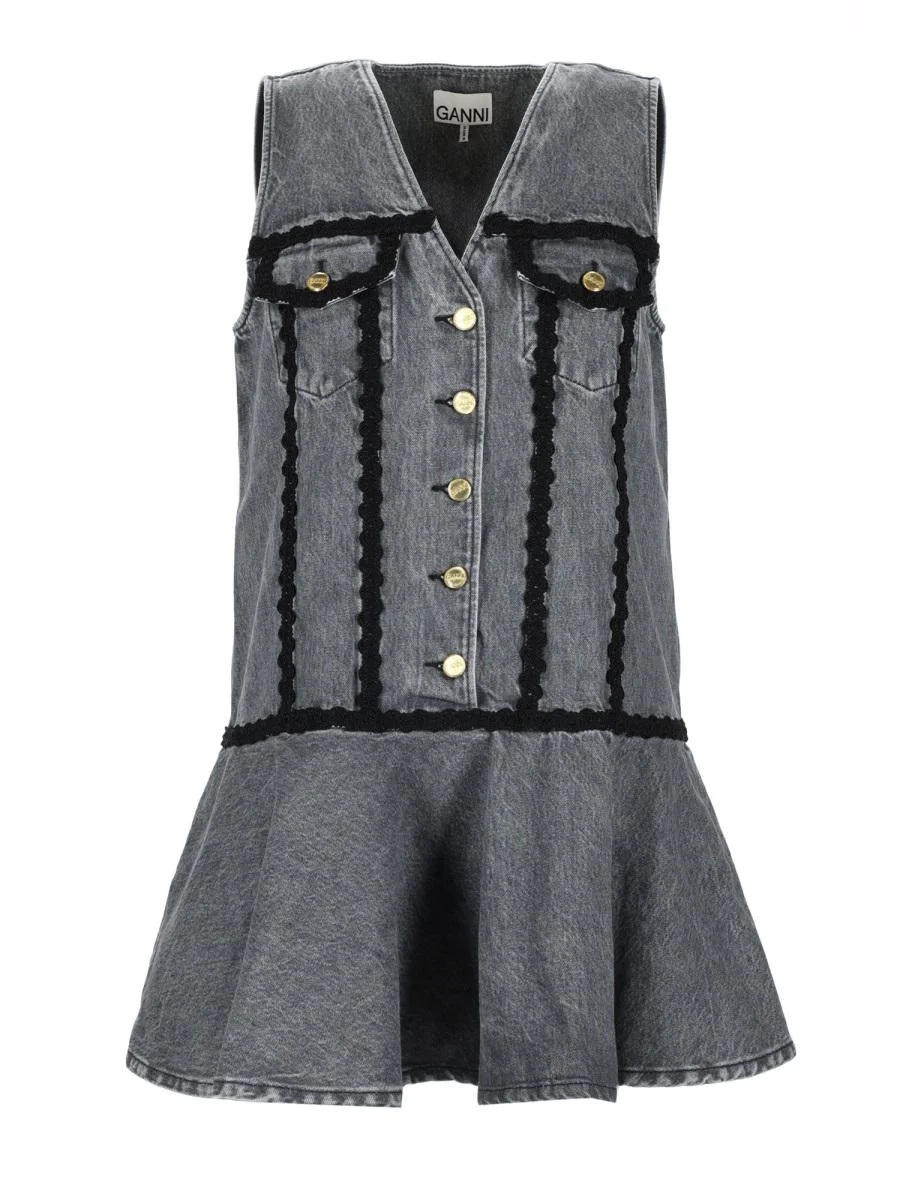 Ganni Cotton Mini Dress - 1