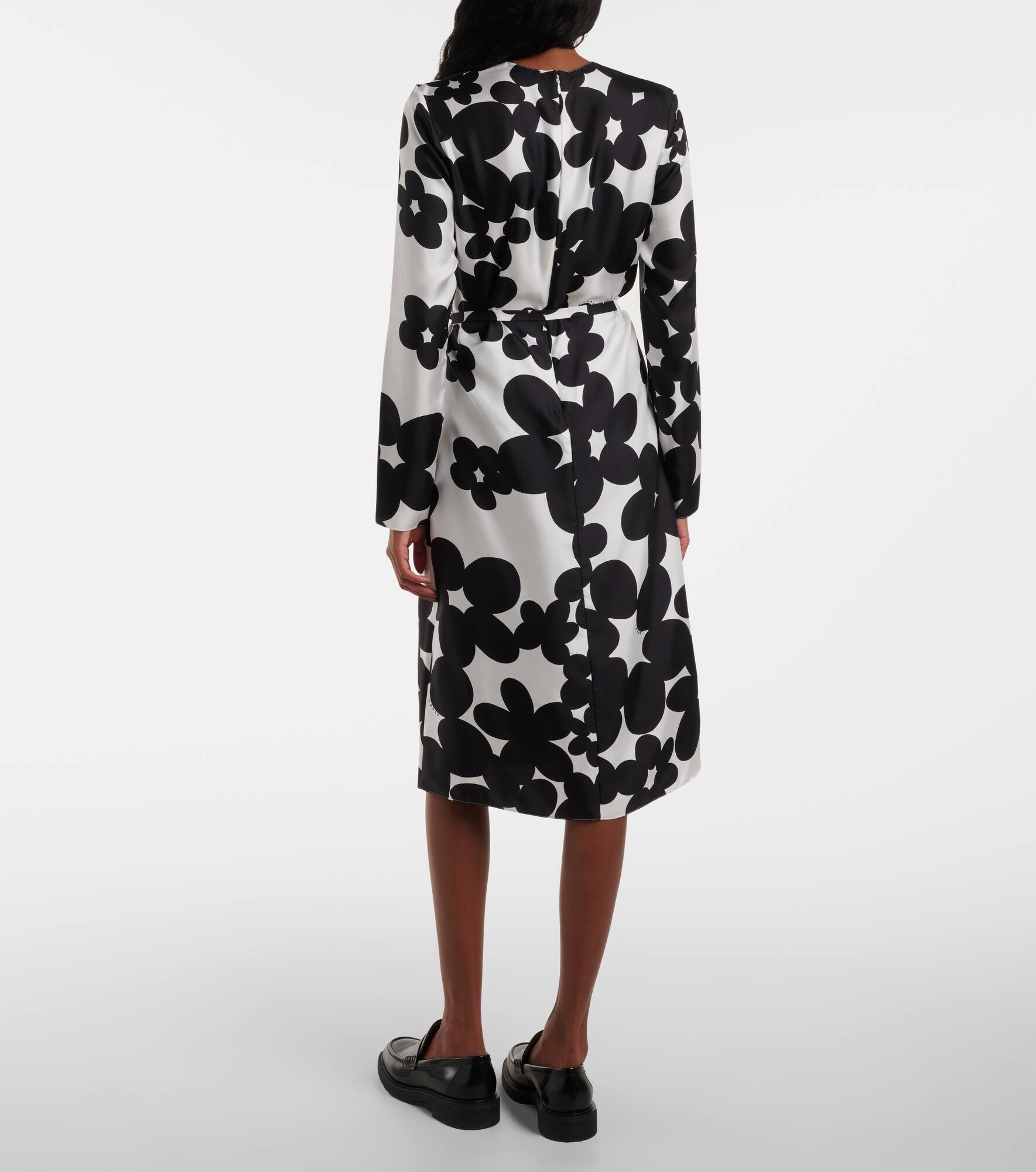 Printed silk midi dress - 3