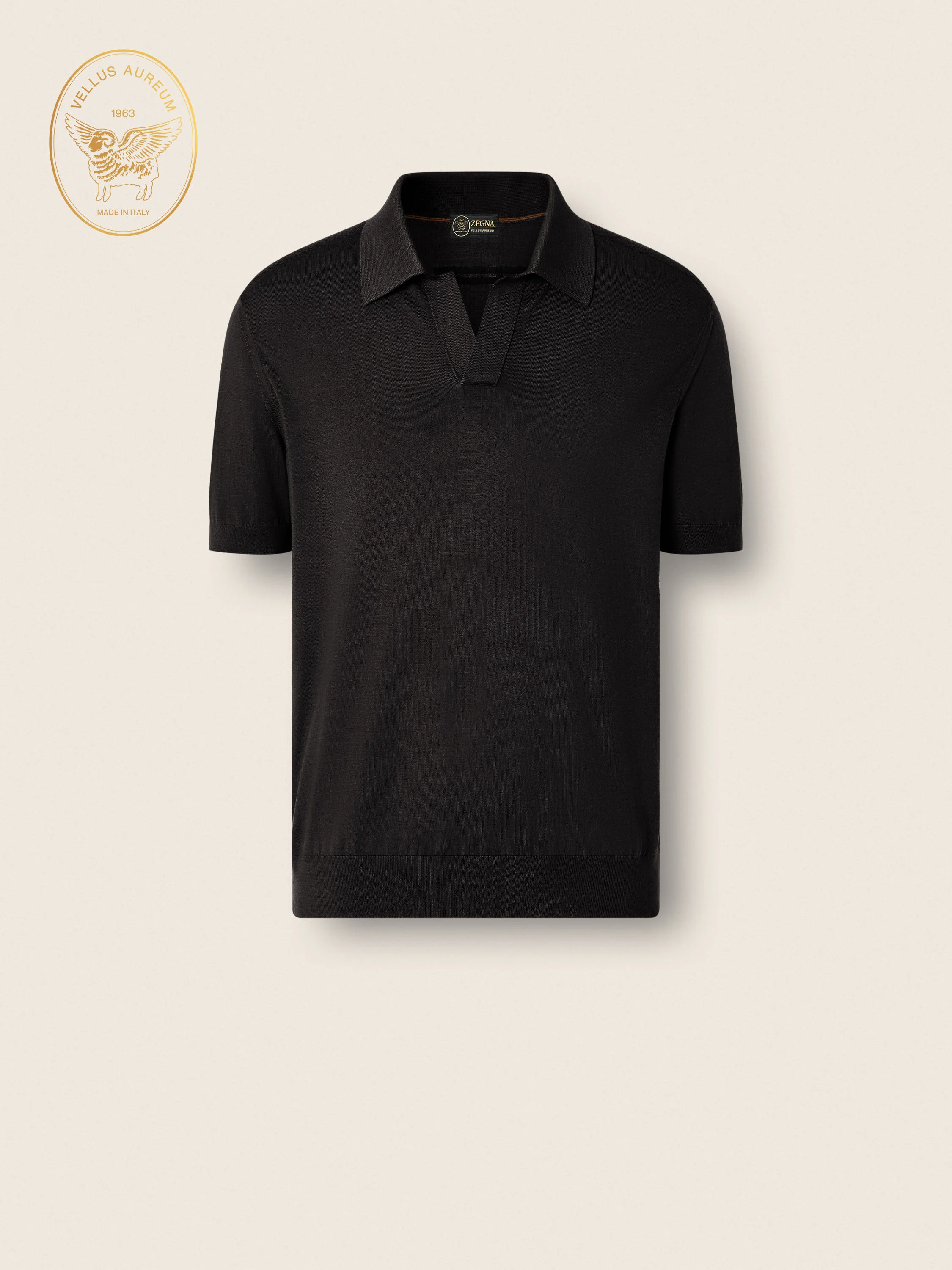 BLACK VELLUS AUREUM POLO SHIRT - 1