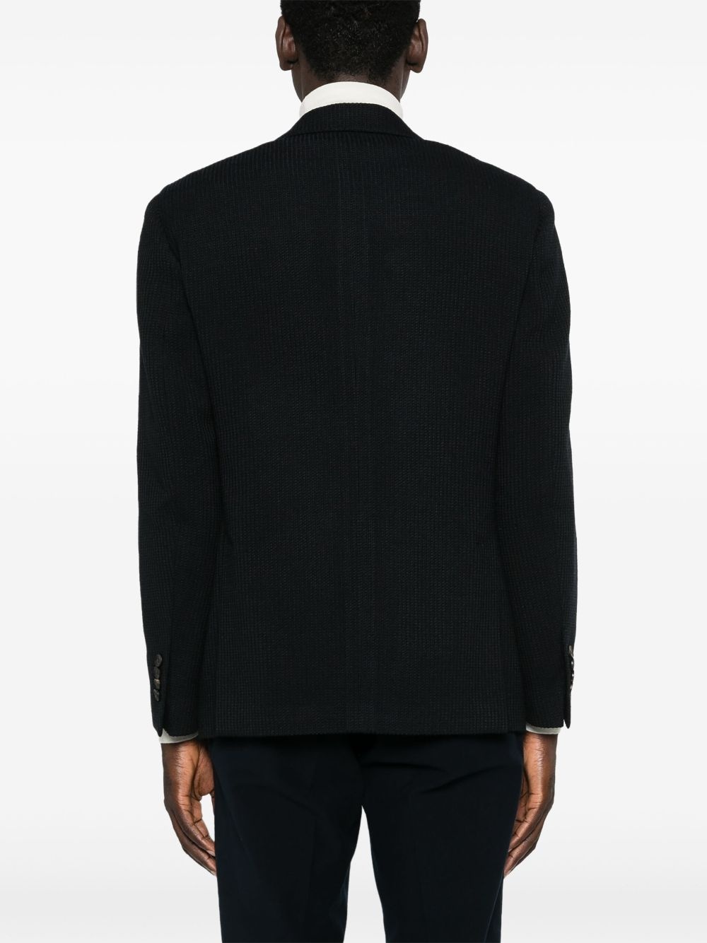 single-breasted textured blazer - 4