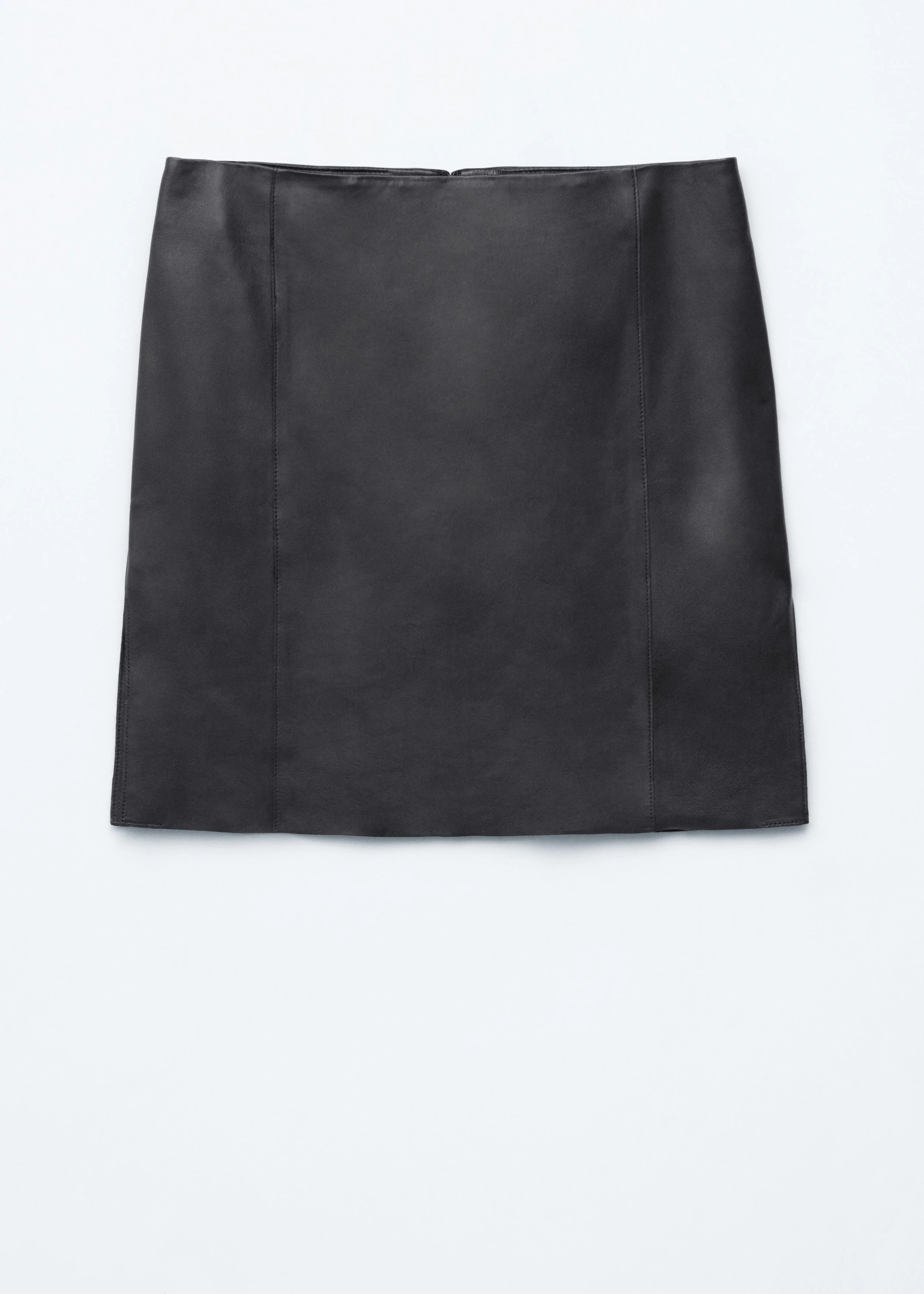 Knee-Length Leather Skirt - 1