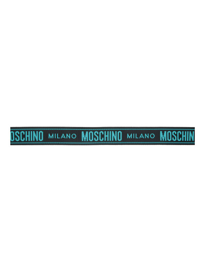 Moschino Black Jacquard Logo Belt outlook