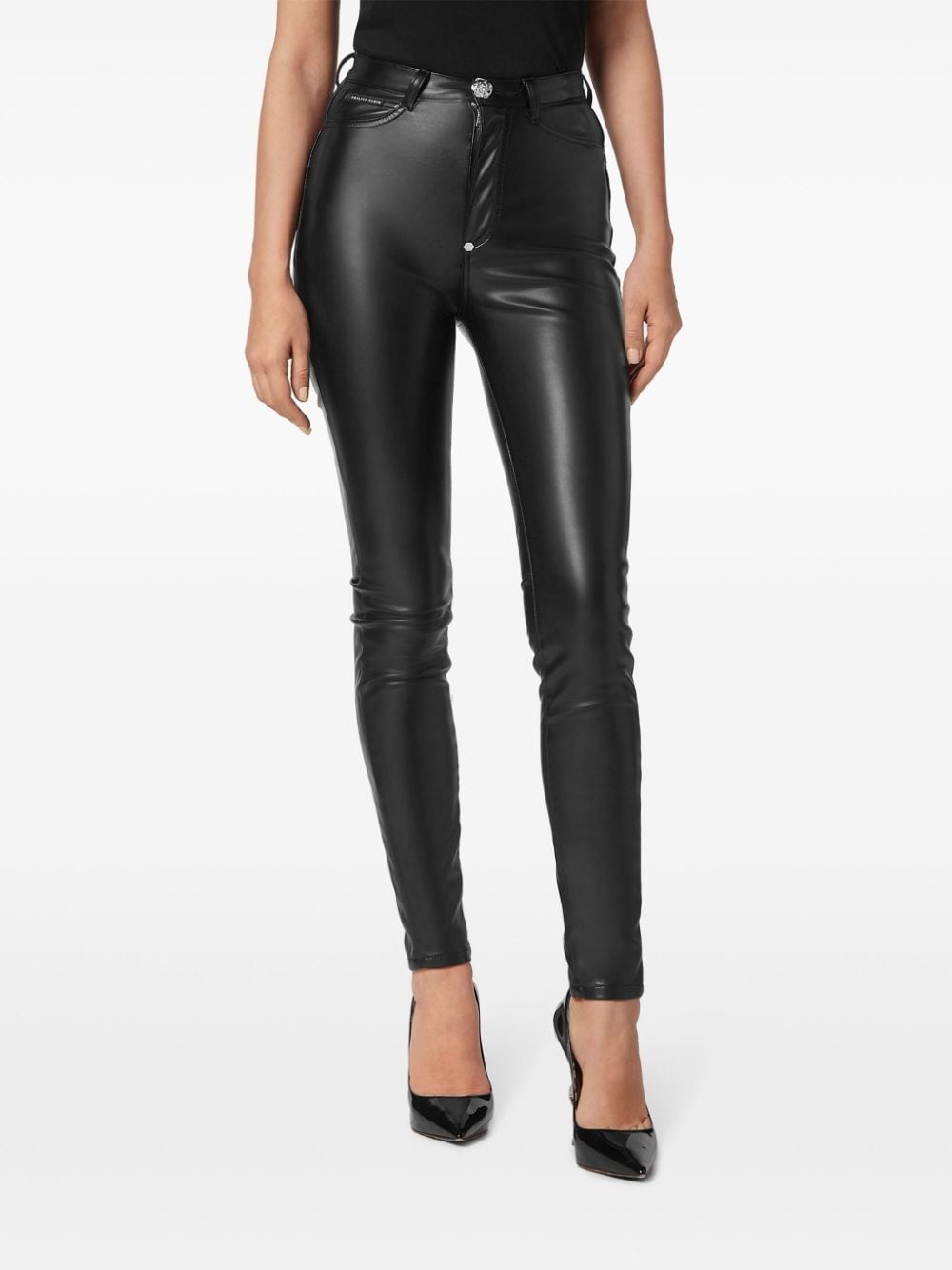 faux-leather leggings - 3