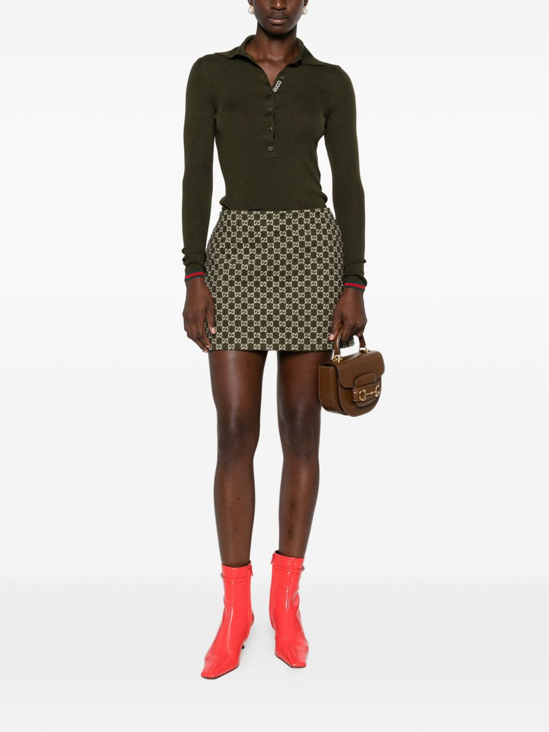 GUCCI ribbed polo top outlook