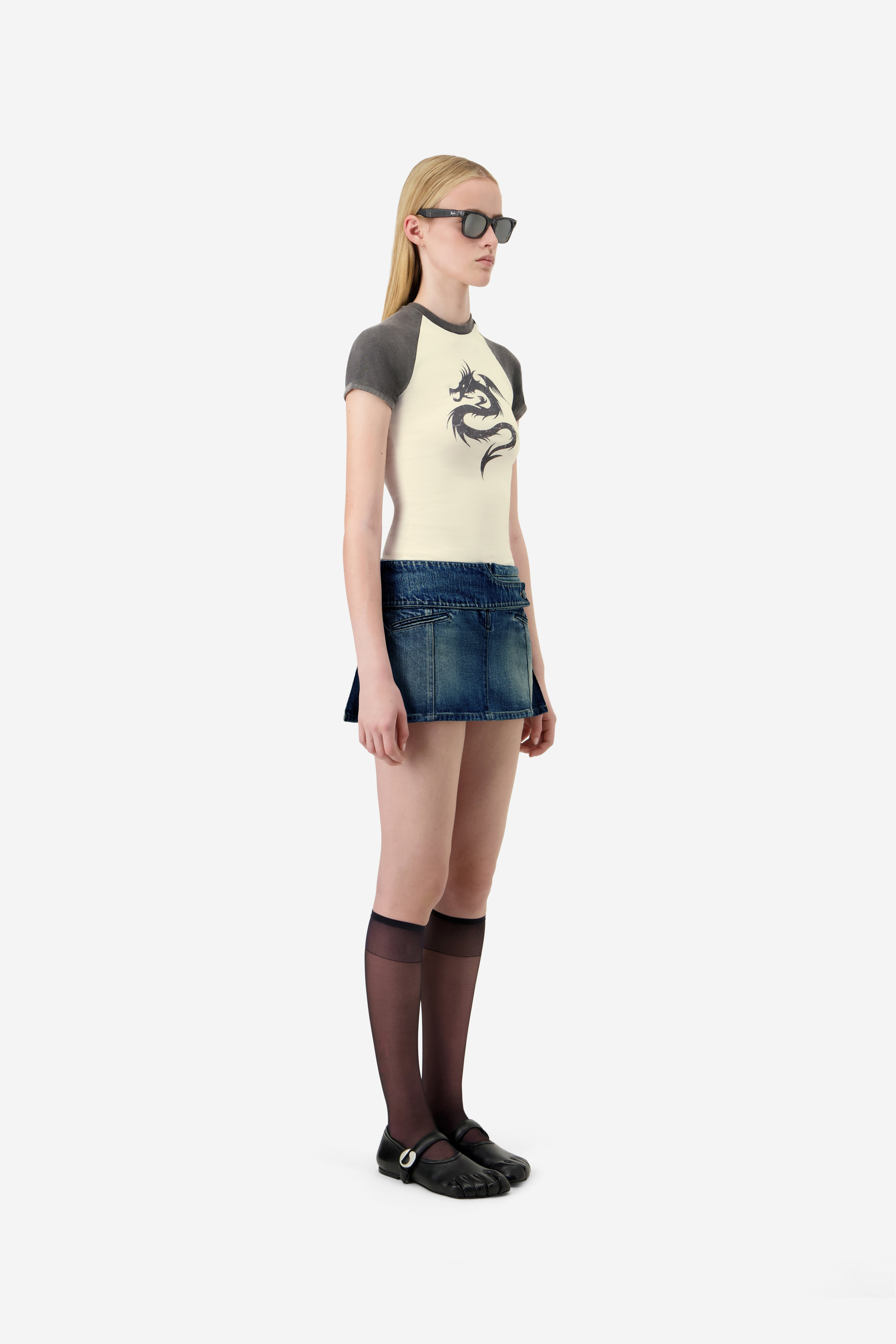 Yoke Denim Skirt - 4