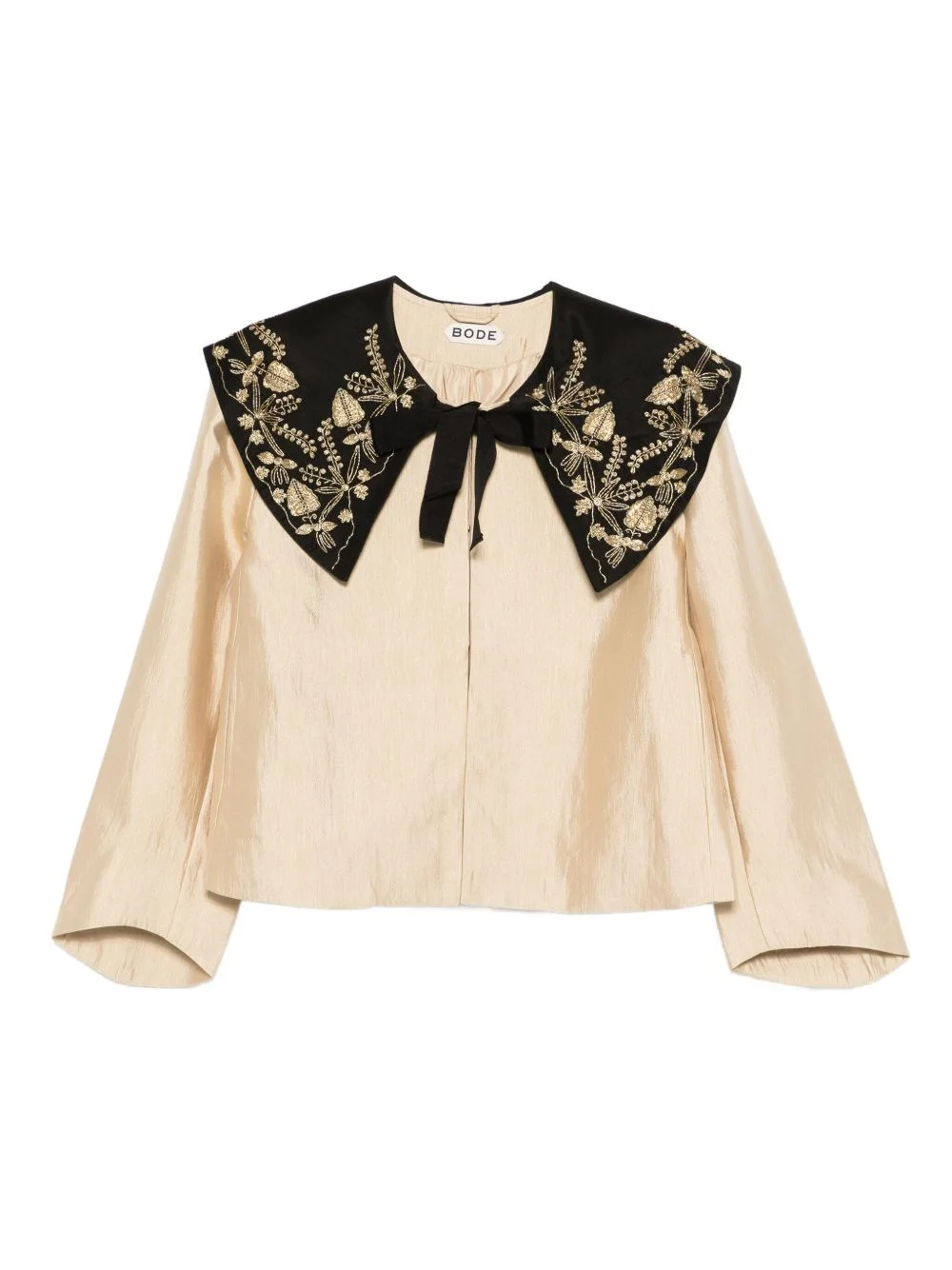 embroidered-collar jacket - 1