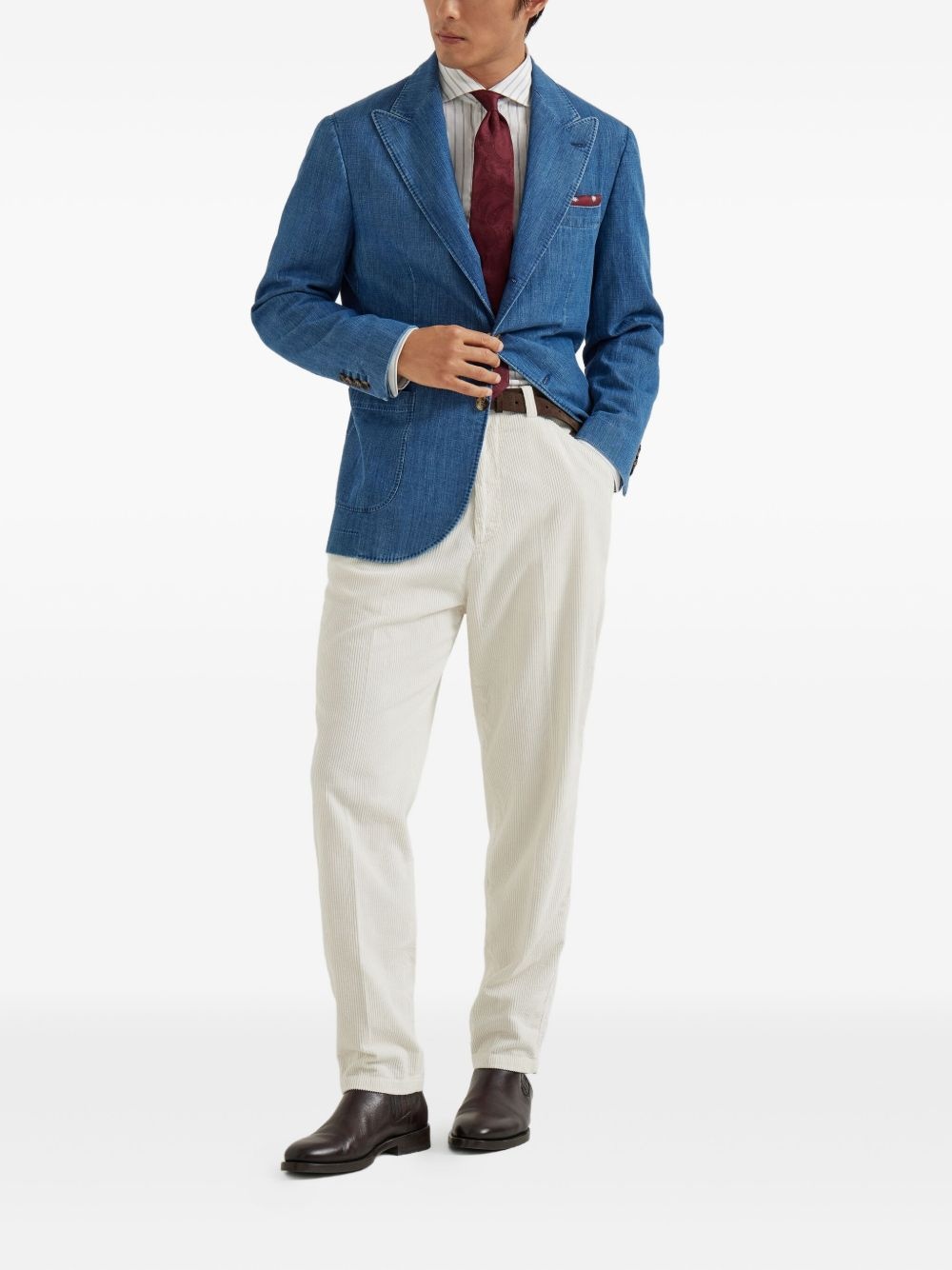 three-button patch-pocket blazer - 2