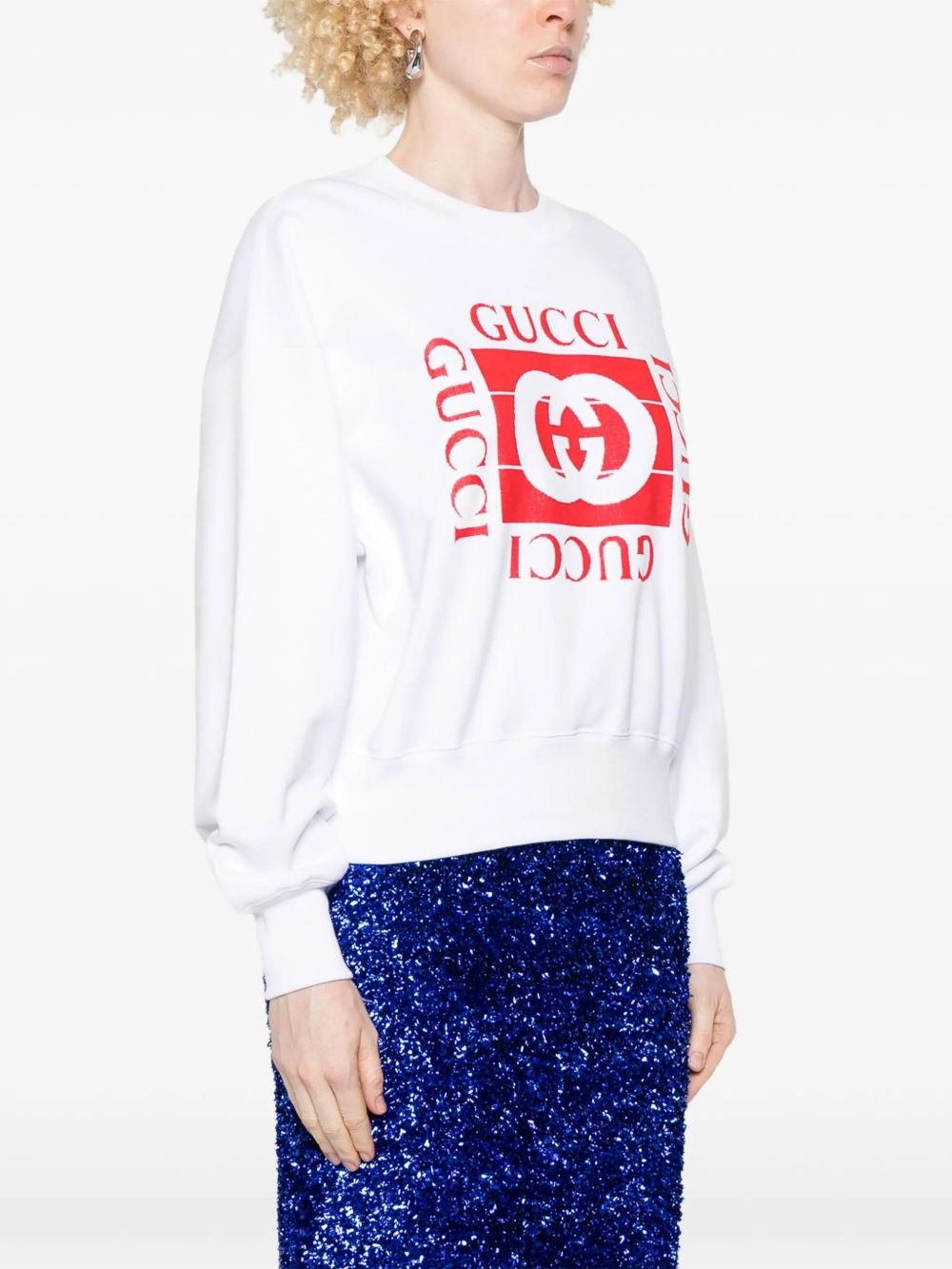 flocked-logo sweatshirt - 3