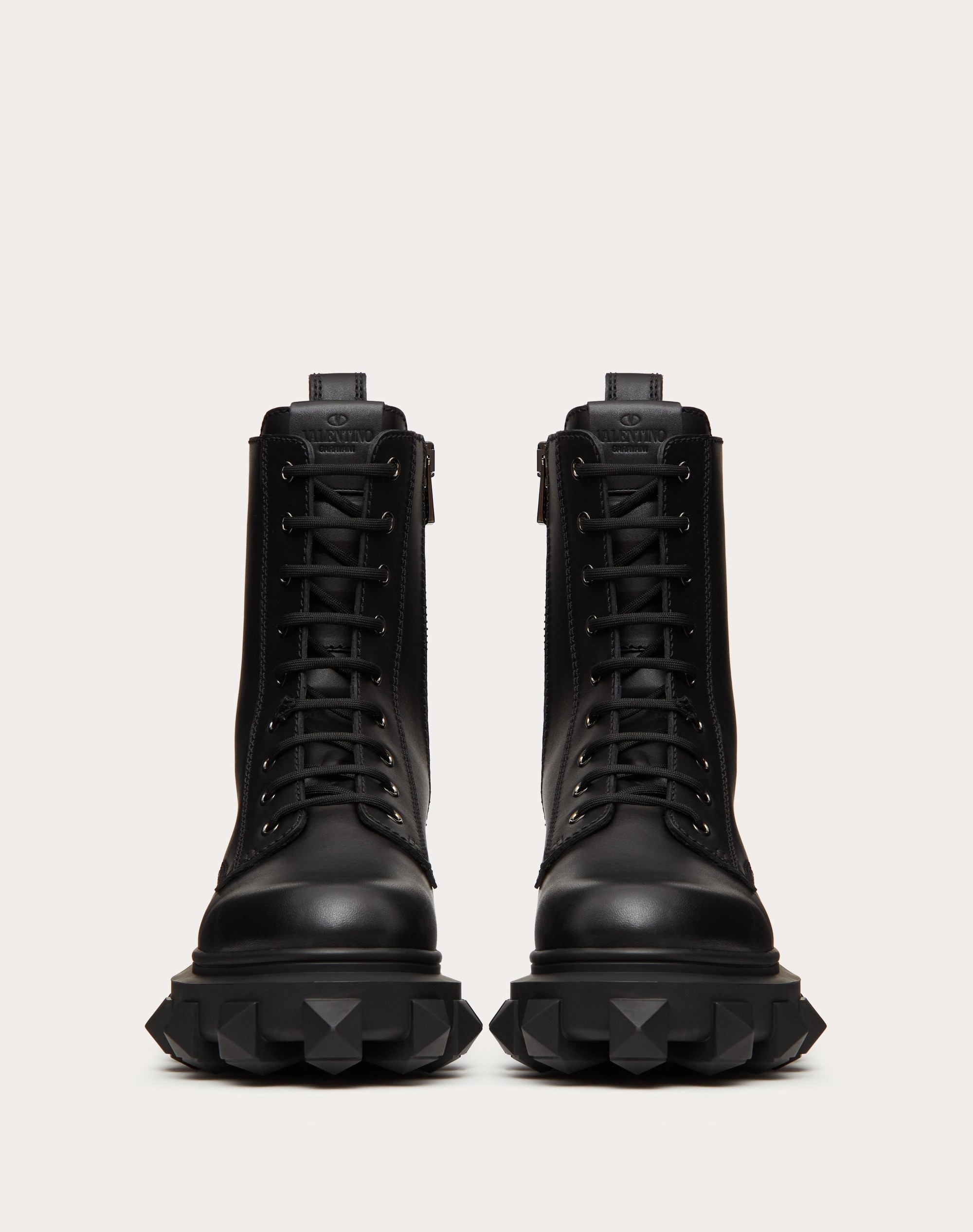 TRACKSTUD CALFSKIN COMBAT BOOT - 4