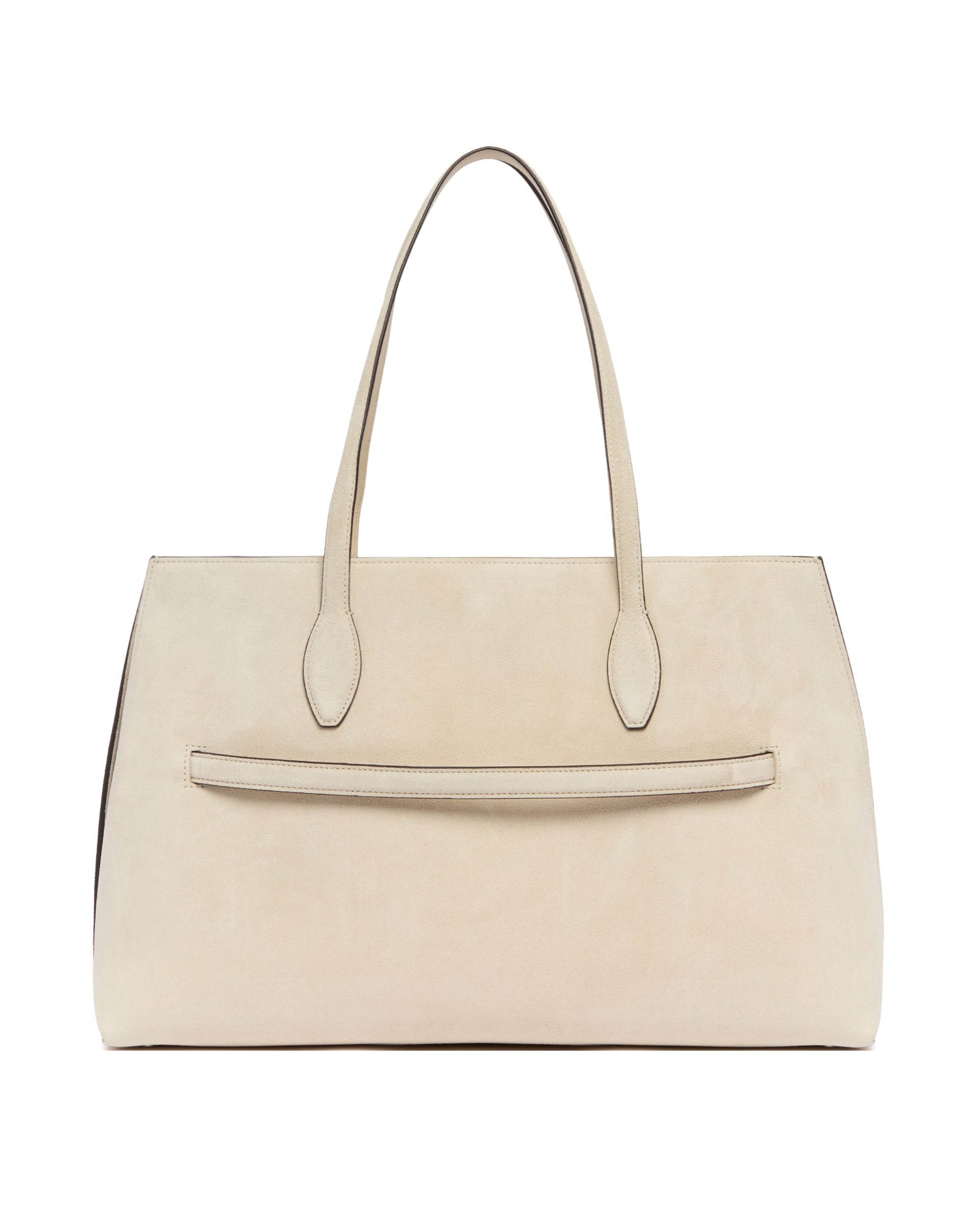 White Suede Lounge Tote - 7