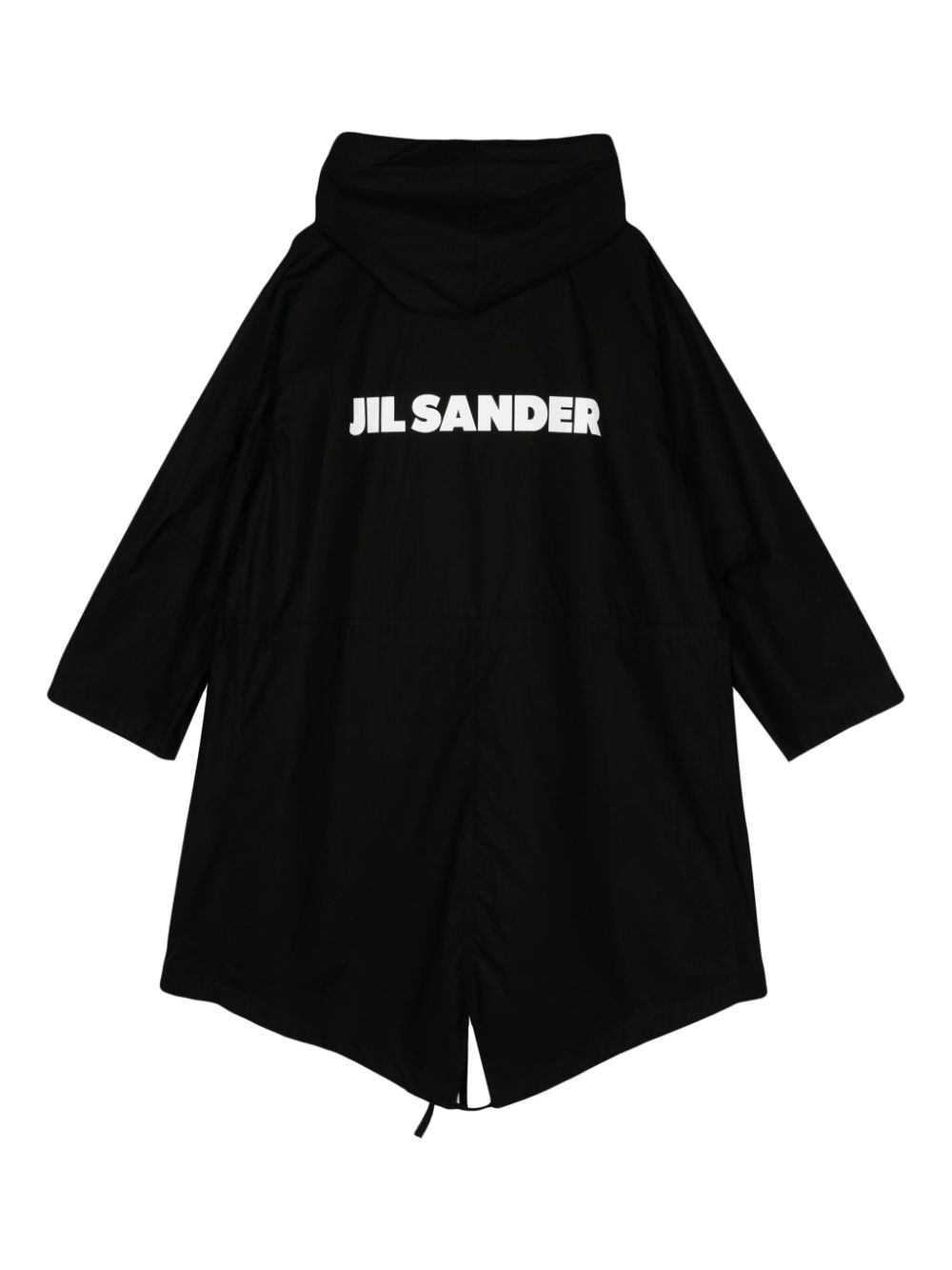 logo-print hooded coat - 2