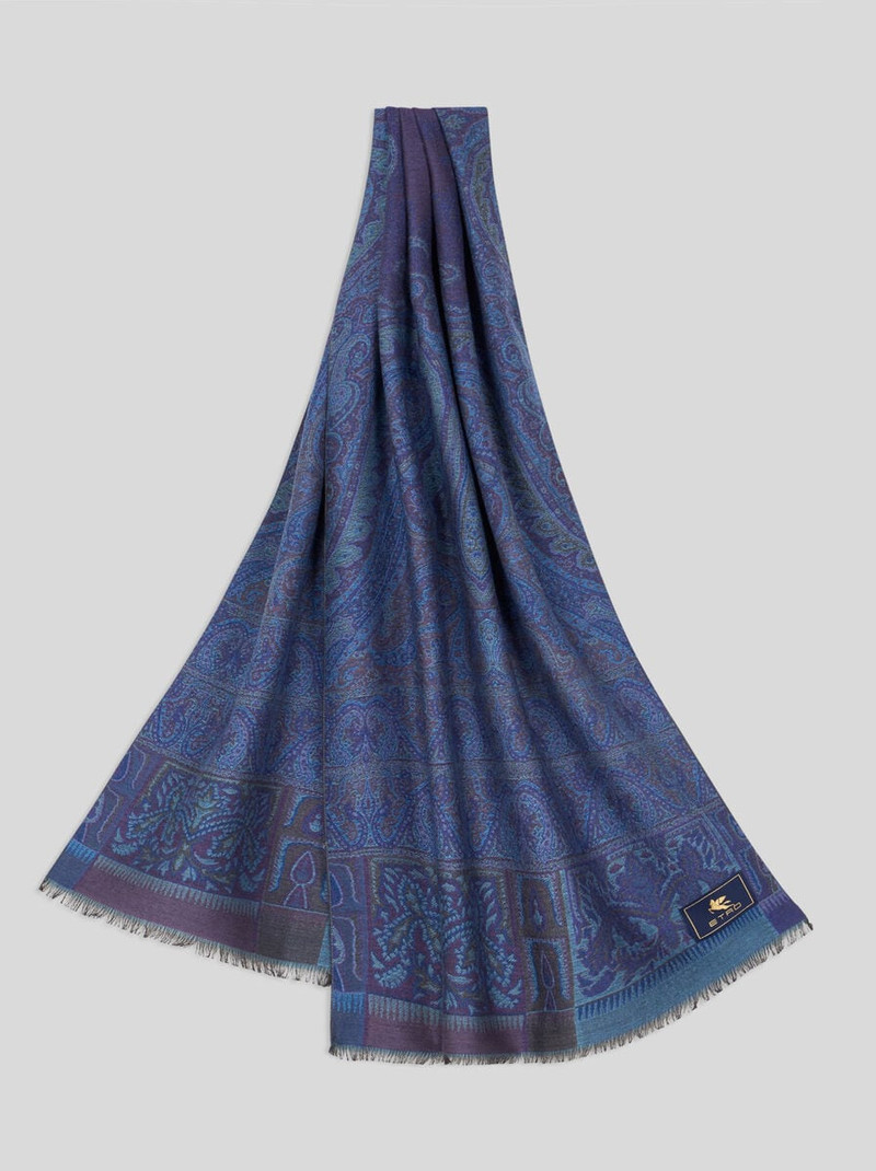 WOOL AND SILK JACQUARD SCARF 1