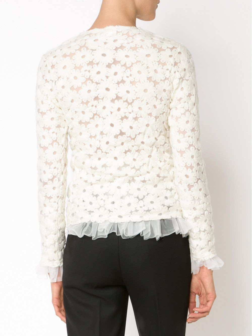 lace ruffled hem blouse - 4