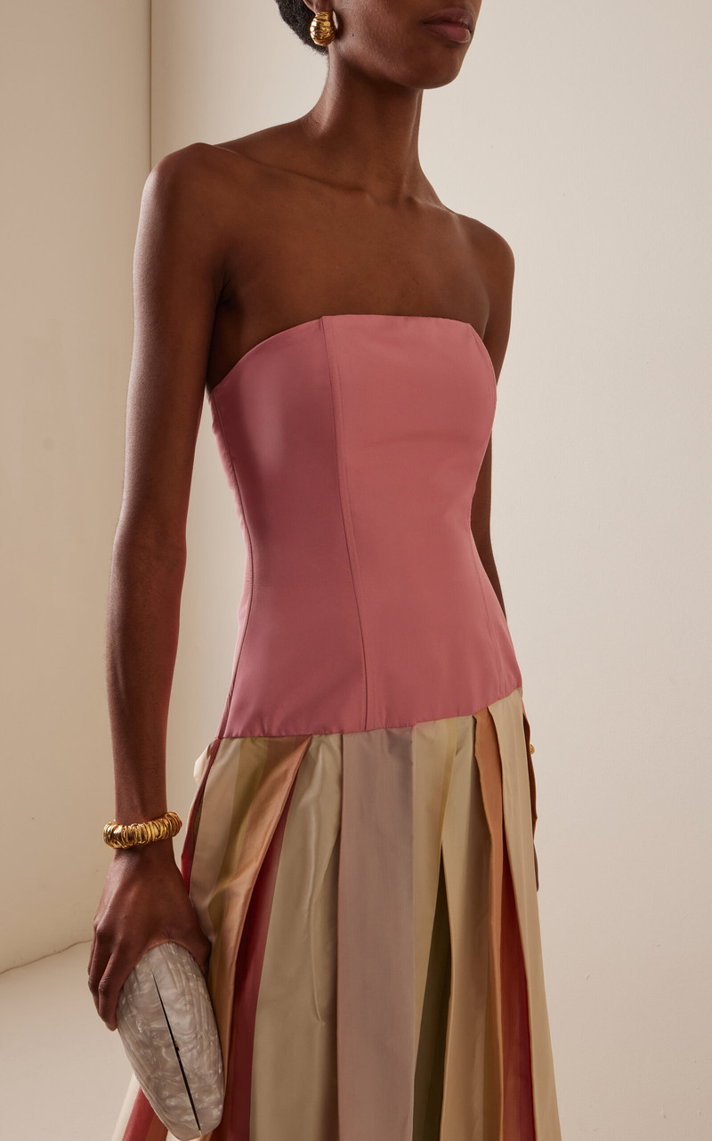 Exclusive Strapless Silk Gown stripe 3