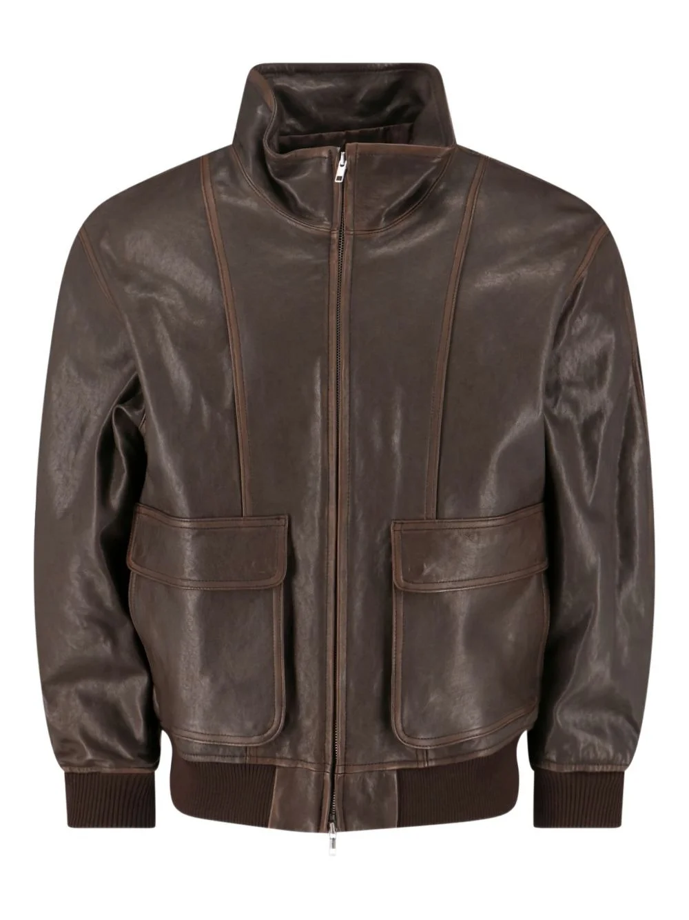 lambs-leather flap-pocket jacket - 1