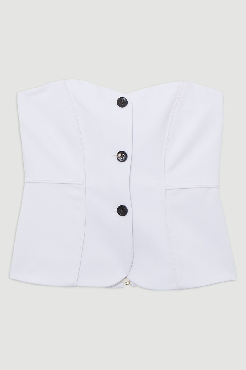 Tailored Contrast Tipped Stitch Detail Bandeau Waistcoat - 1