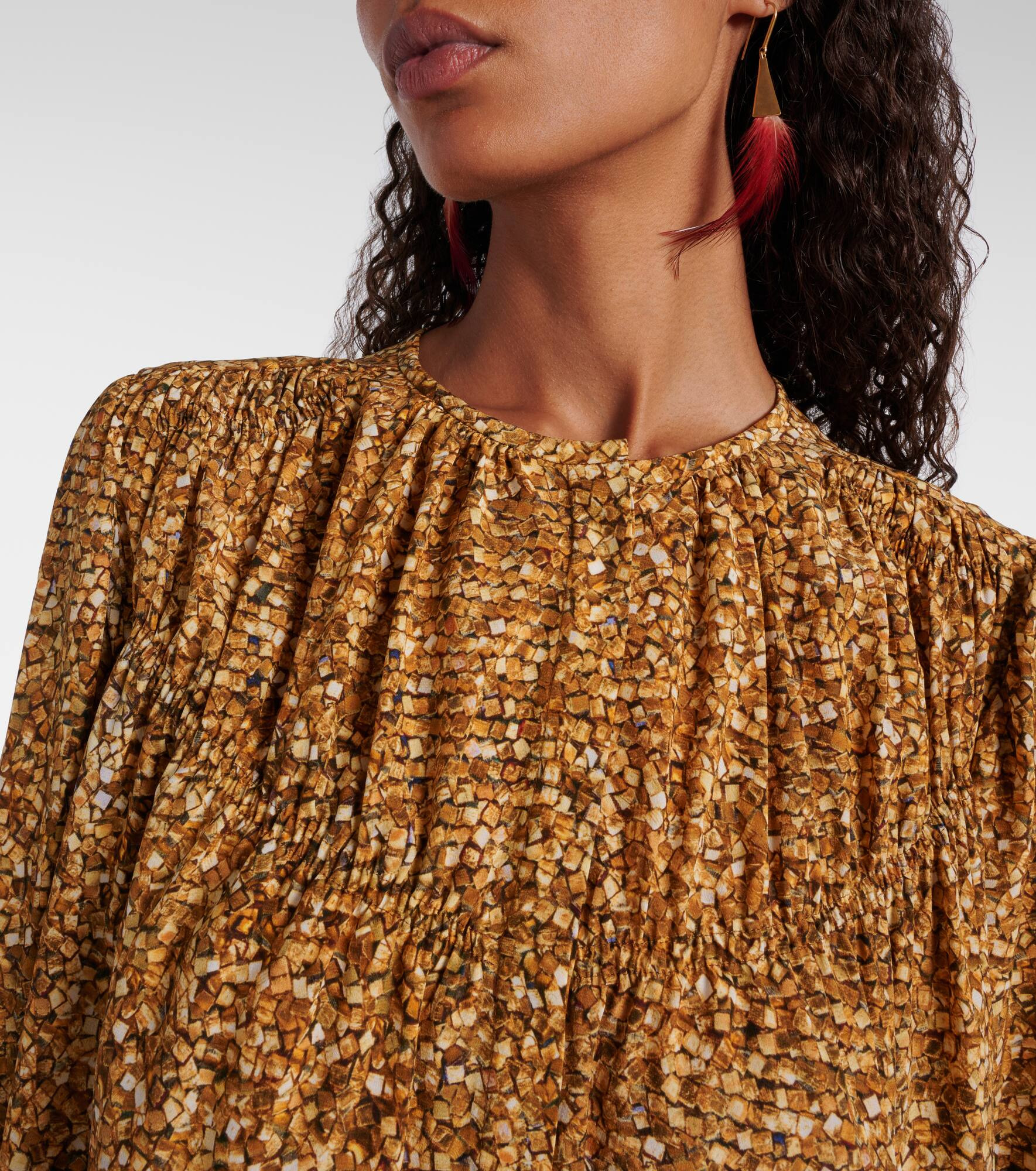 Sally printed silk-blend blouse - 4