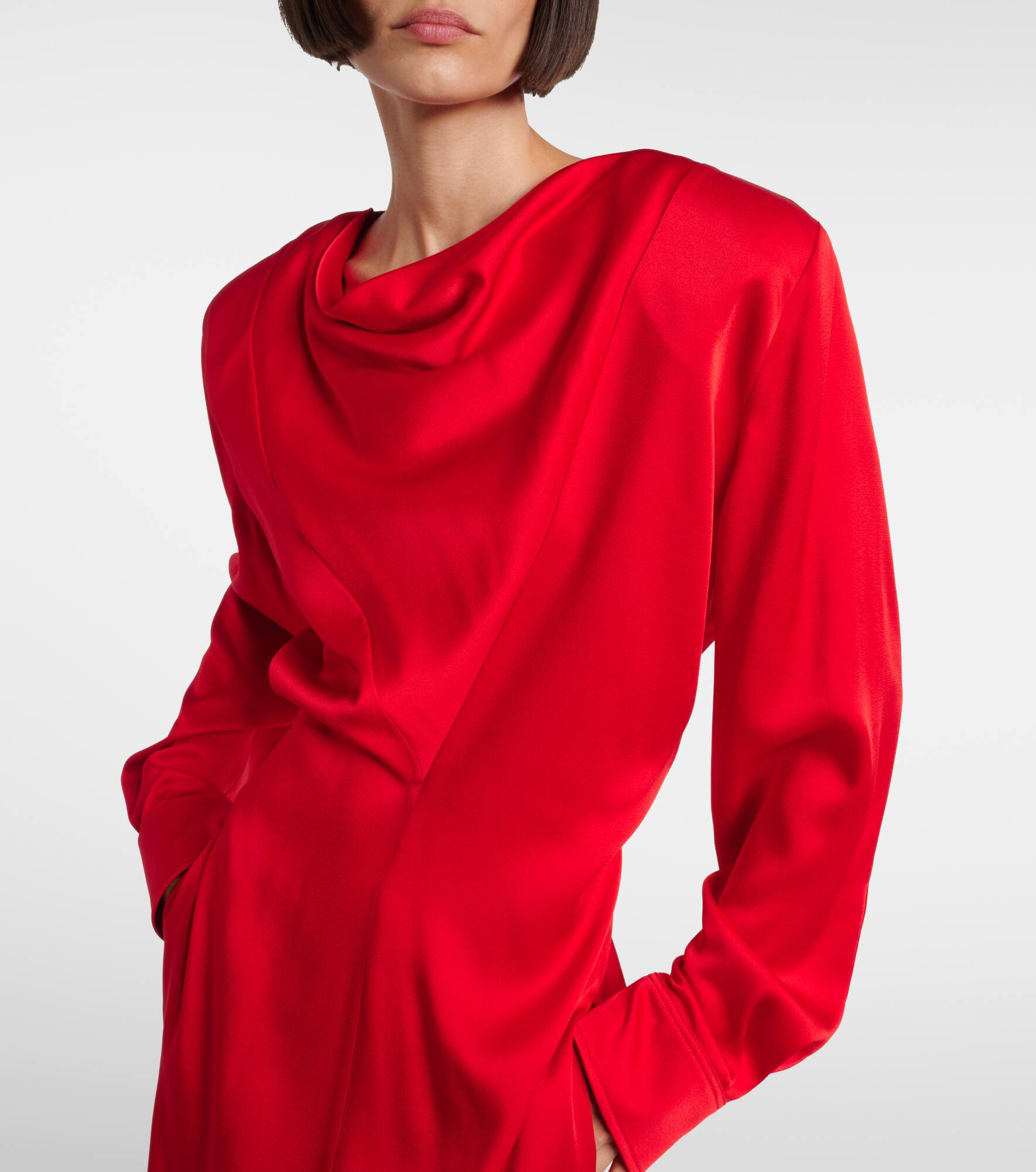 Cowl neck satin midi dress - 6