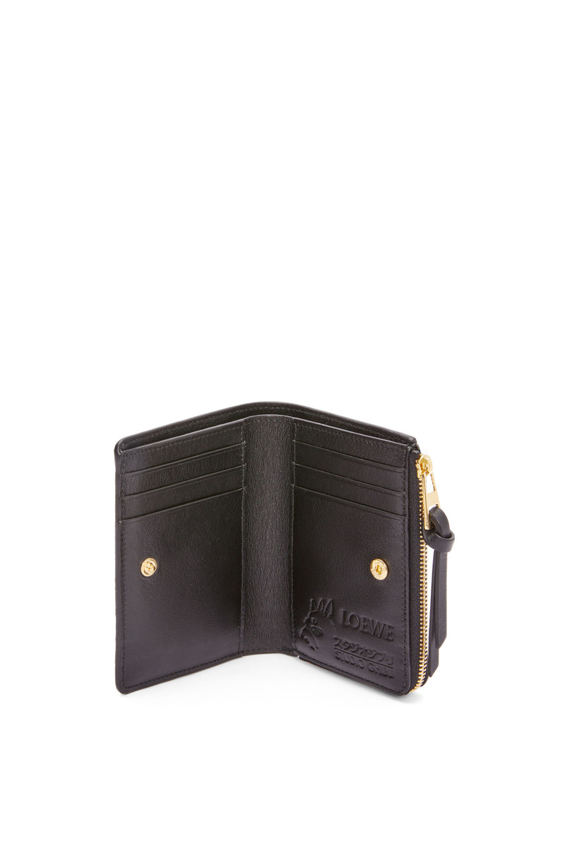 Calcifer slim zip bifold wallet in satin calfskin 2
