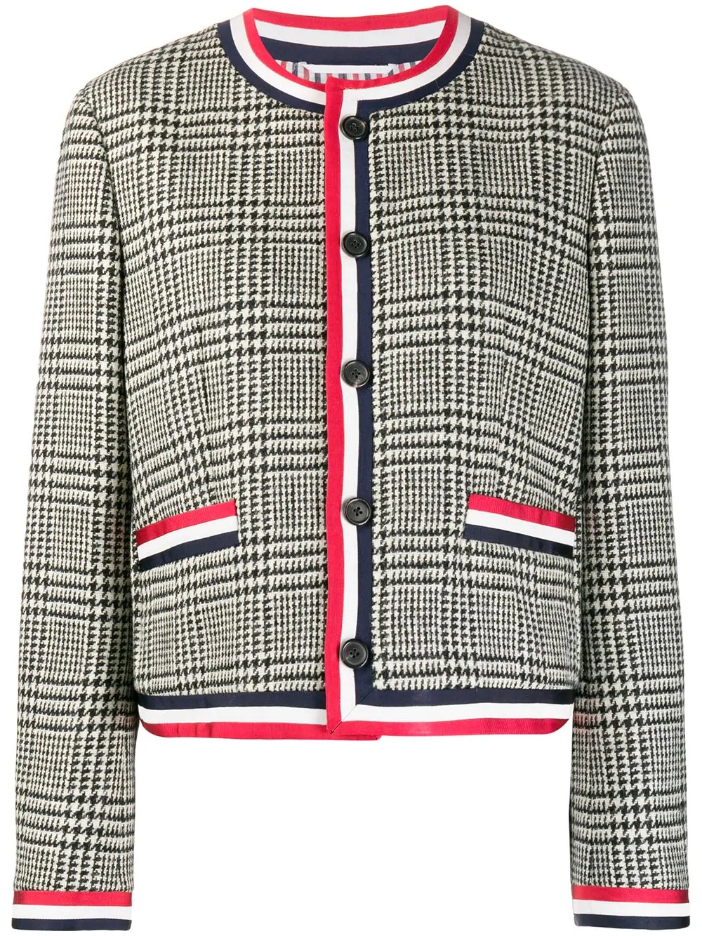 check pattern button-up jacket - 1