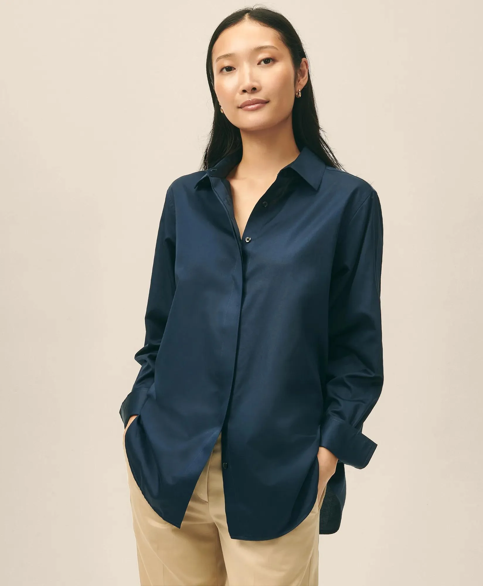 Relaxed Shirt in Supima® Cotton Sateen - 1