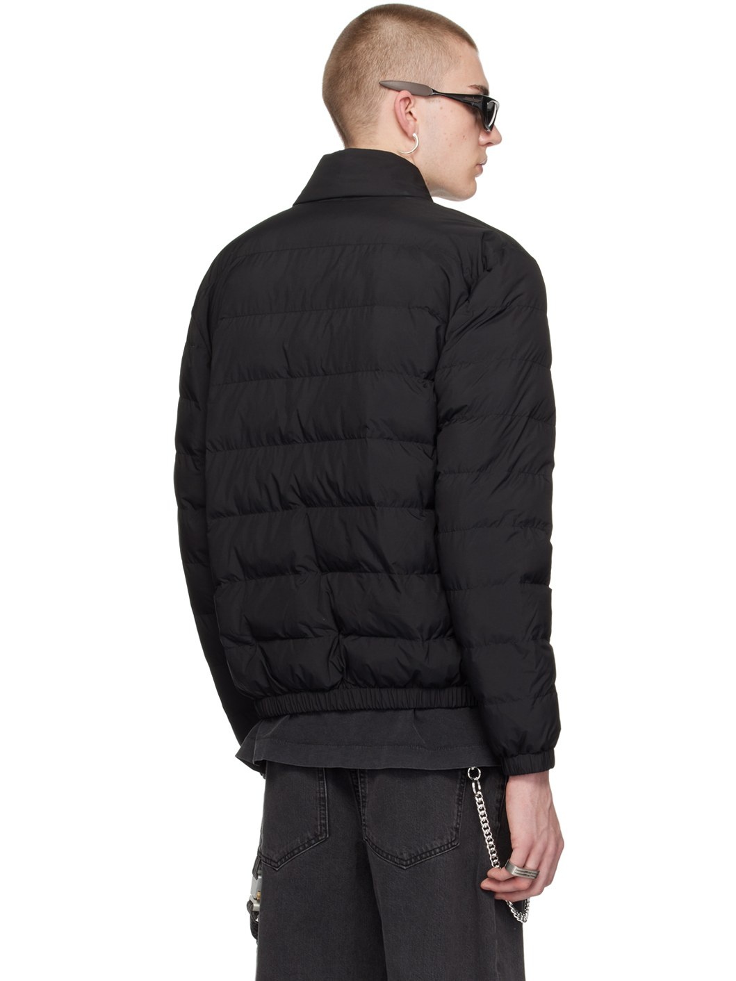 Black Buckle Puffer Jacket - 3