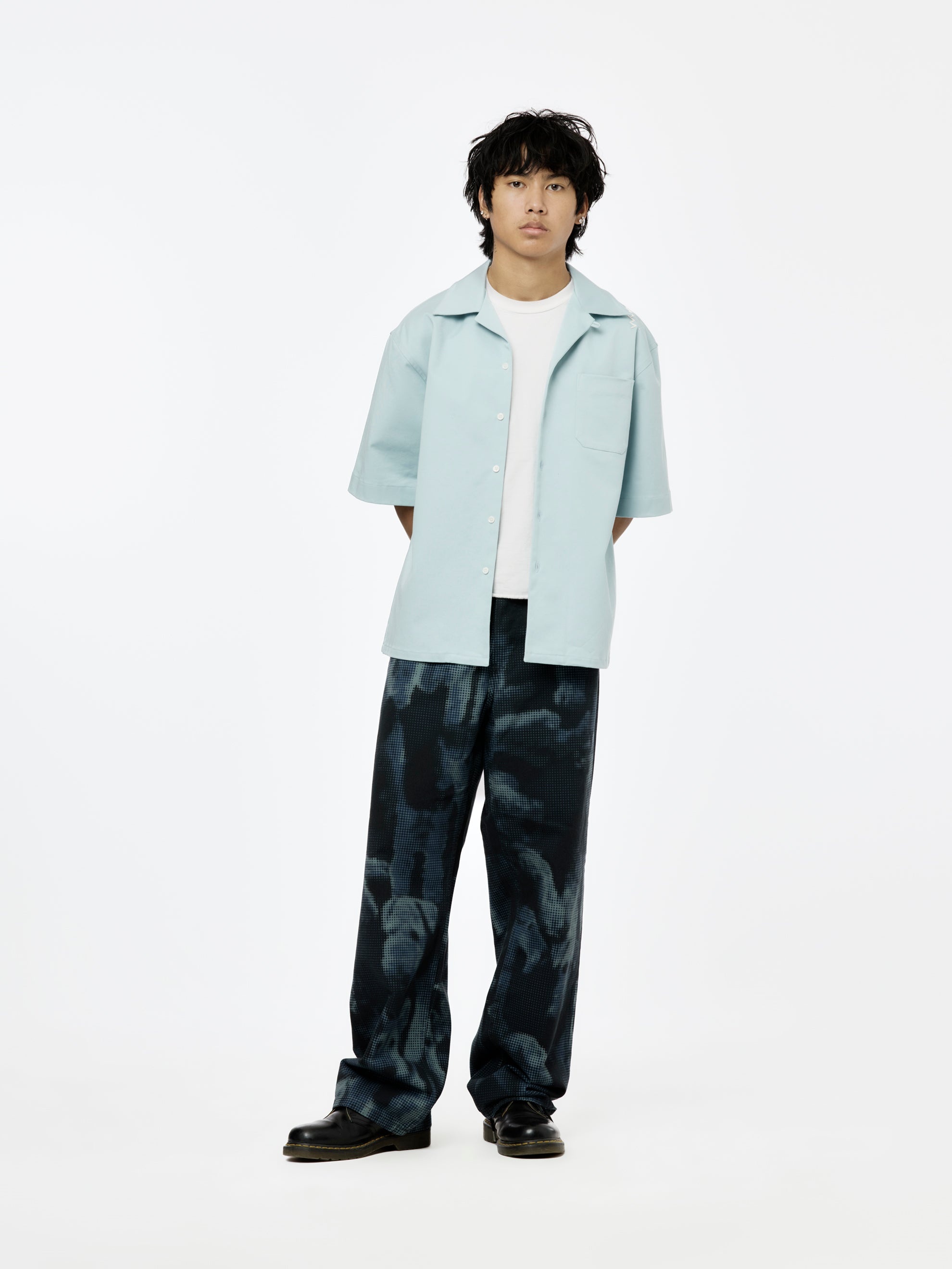 SHORT SLEEVE BOWLING SHIRT (LEADEN BLUE) - 4