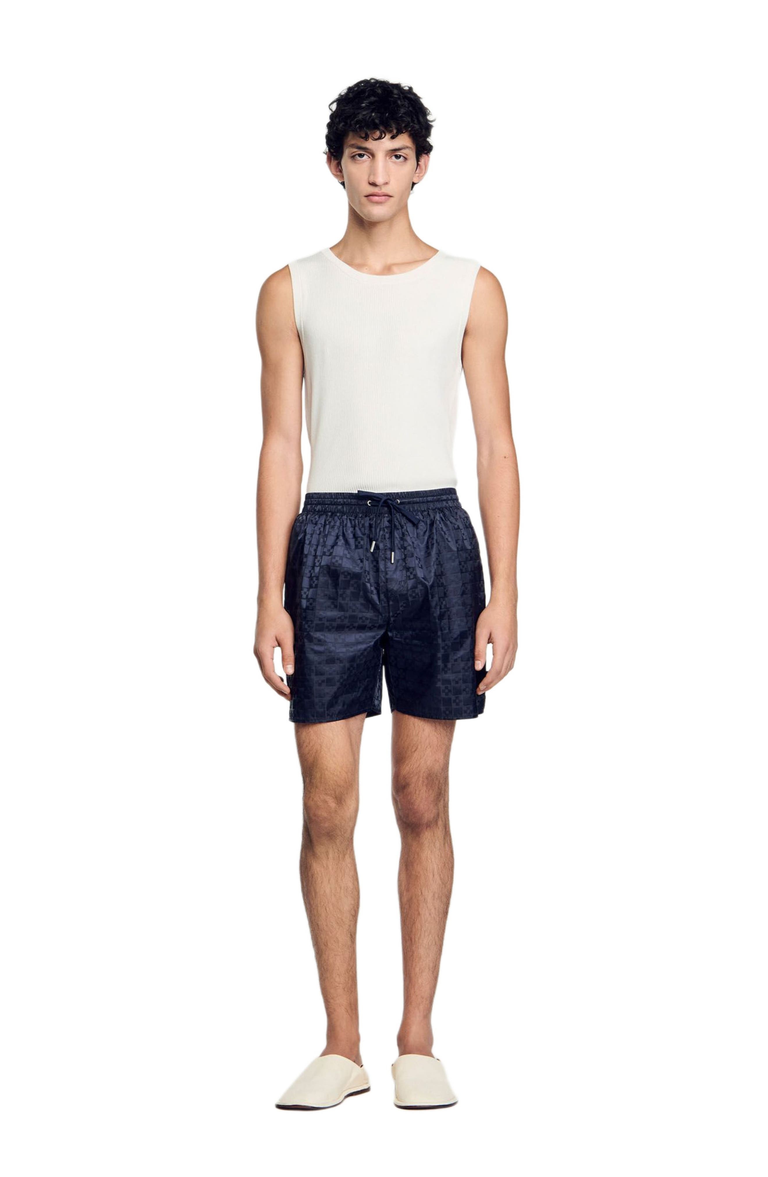 SANDRO Squarecross swim shorts in Midnight Blue at Nordstrom - 3