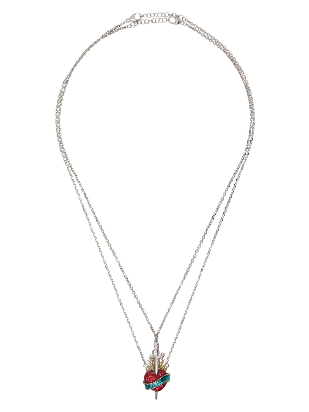 Silver Separable Heart & Sword Necklace - 1