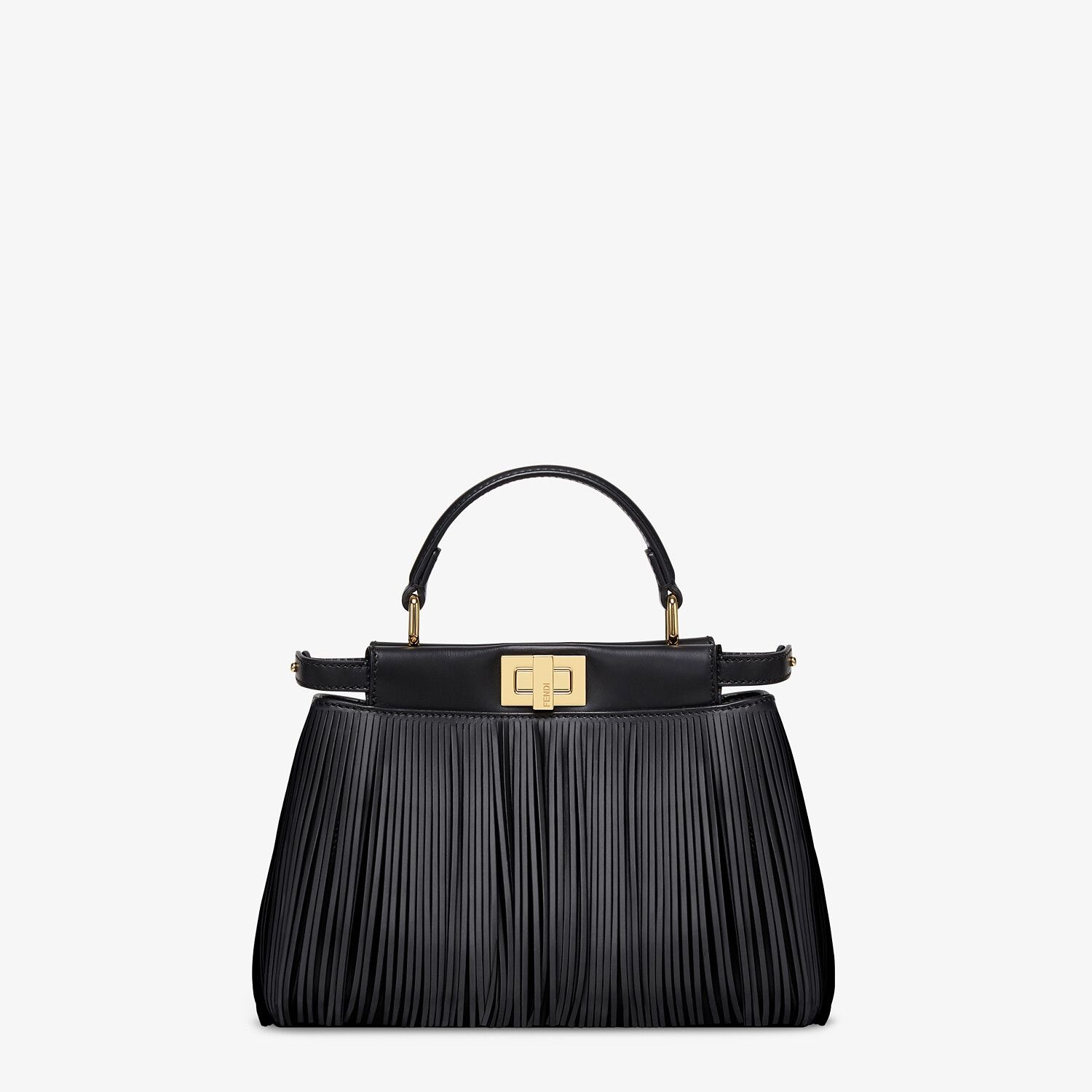 Black leather bag with fringes - 1