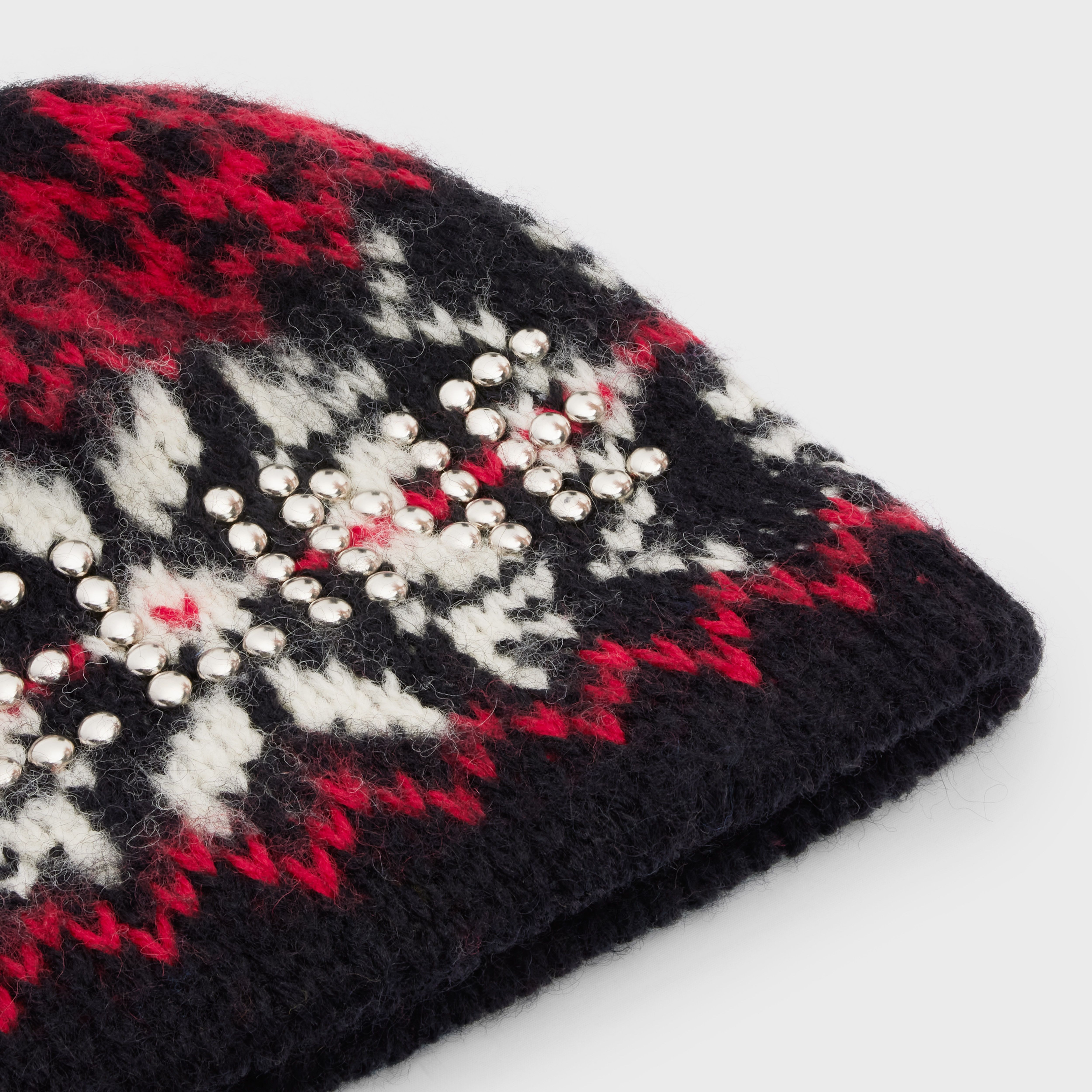 Celine studs beanie in snowflakes wool - 3